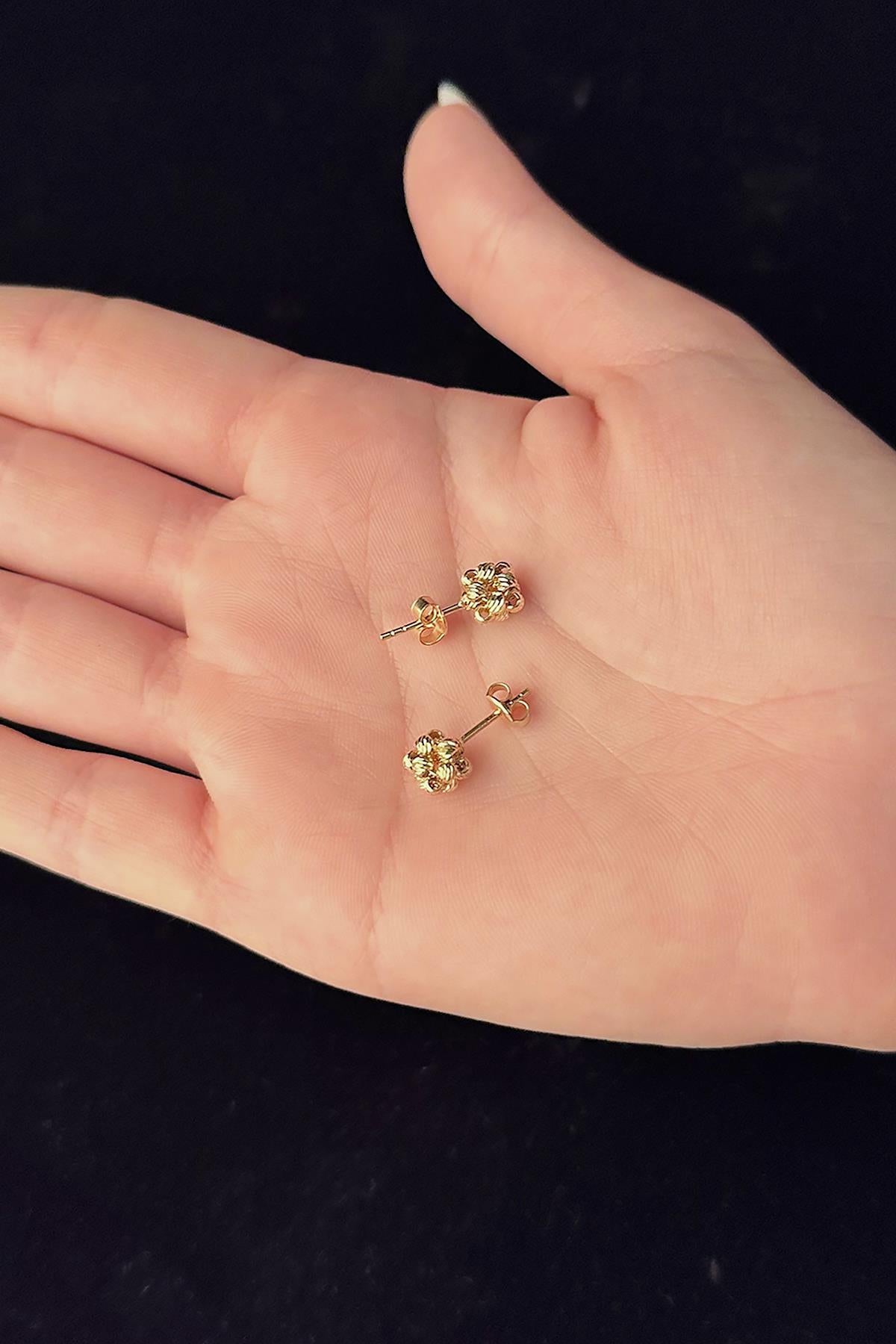 14K Gold Mix Color Dorica Ball Stud Earrings