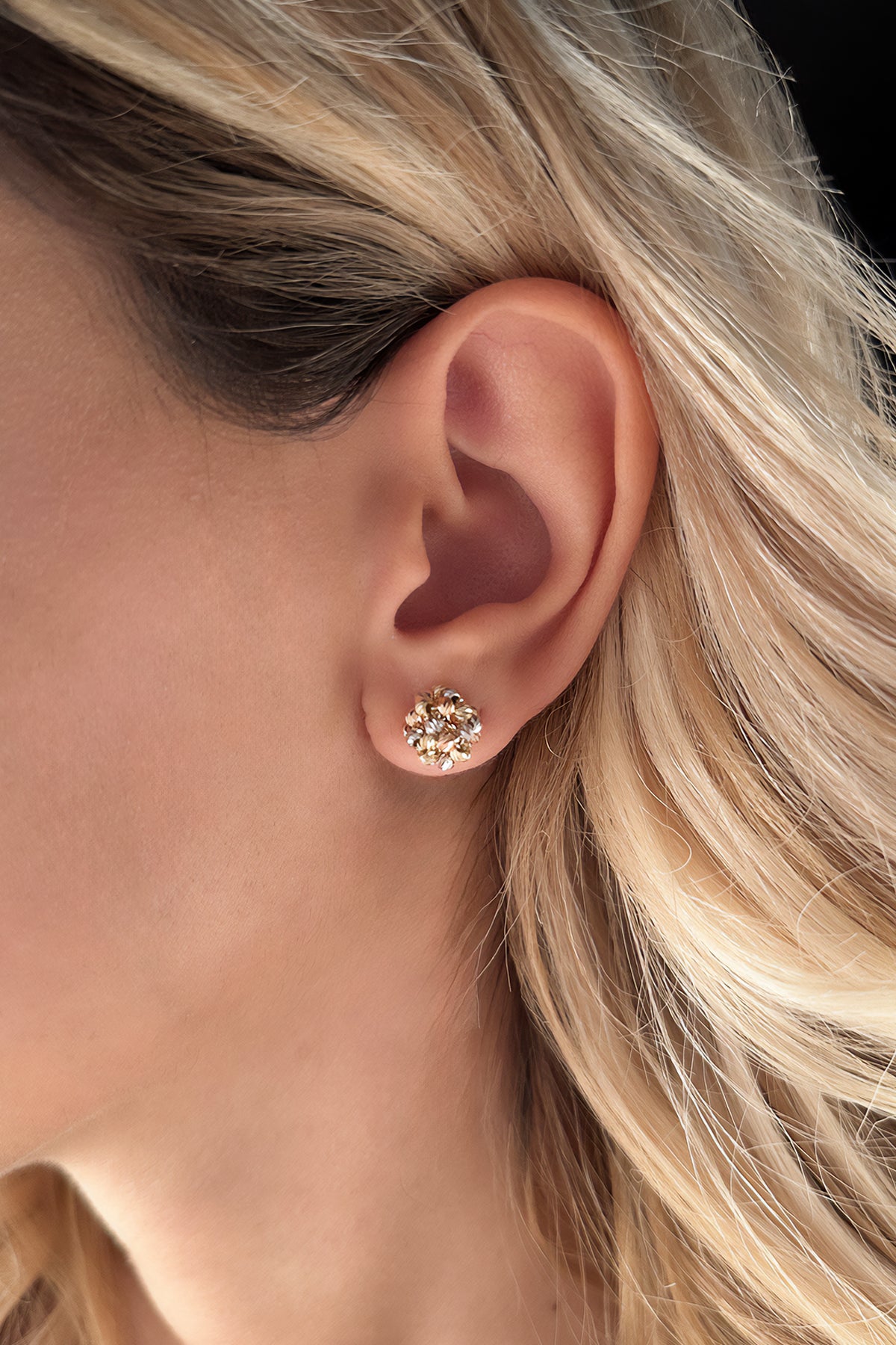 14K Gold Mix Dorica Stud Earrings