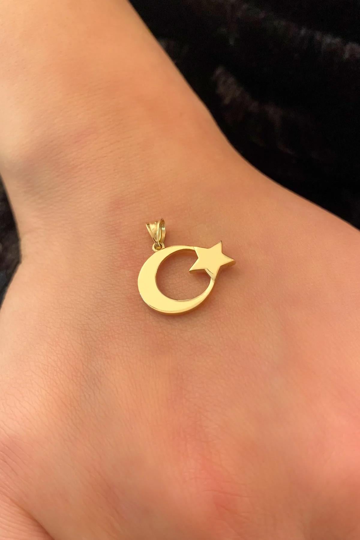 14K Gold Moonstar Charm