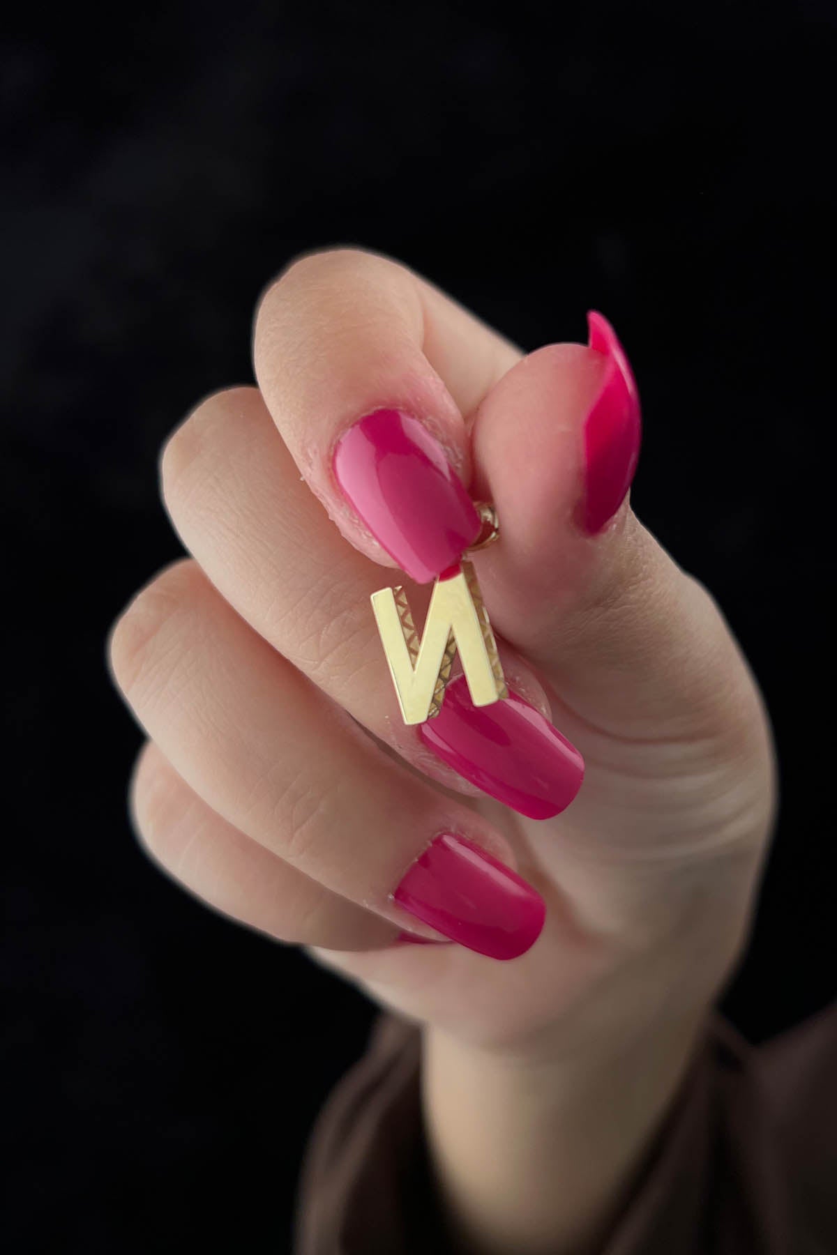 14K Gold N Letter Mini Shine Pendant