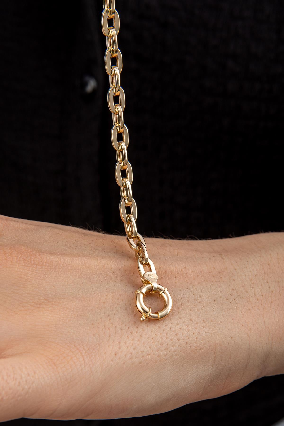 14K Gold Nautical Crab Link Bracelet