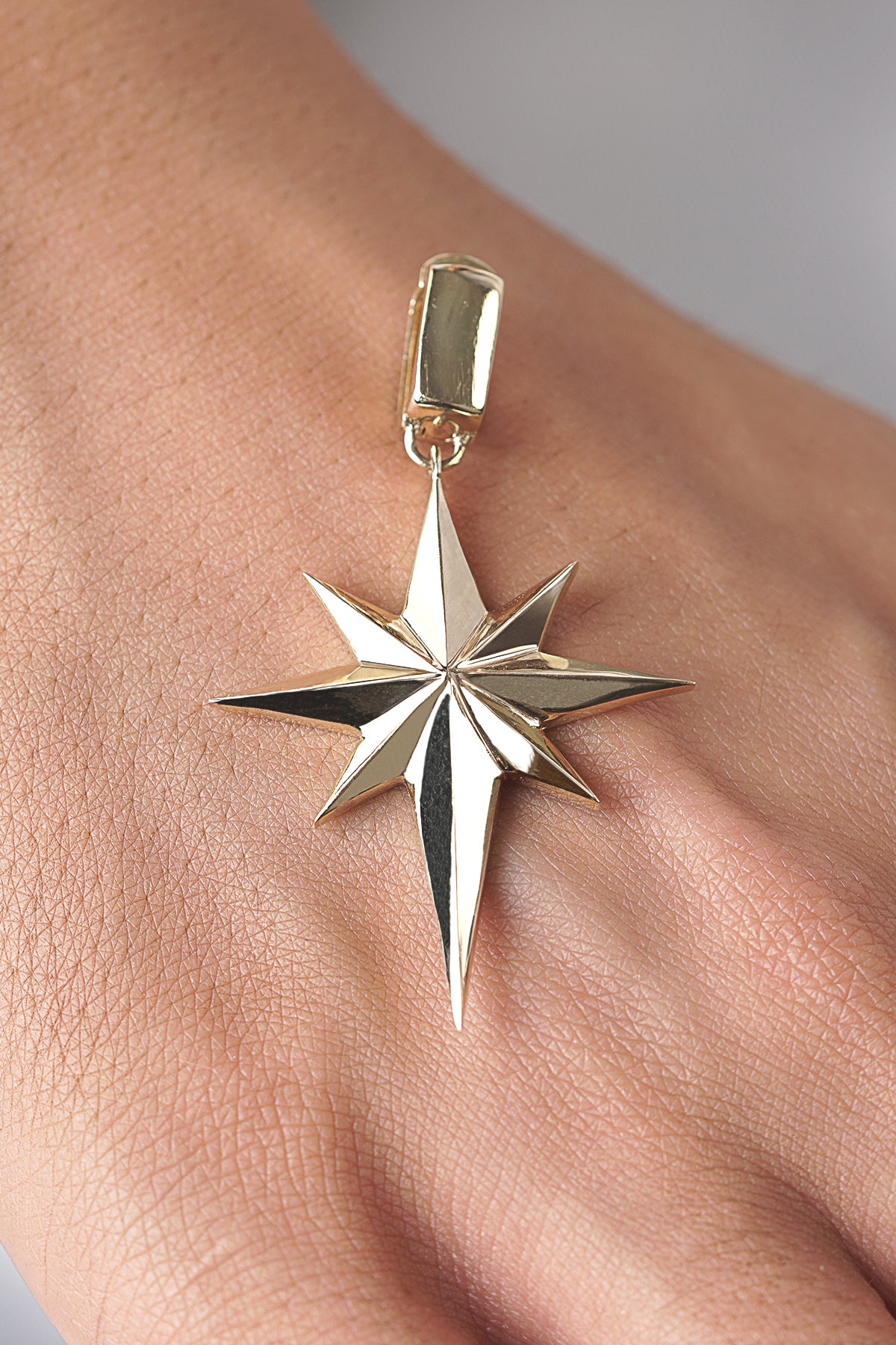 14K Gold North Star Charm
