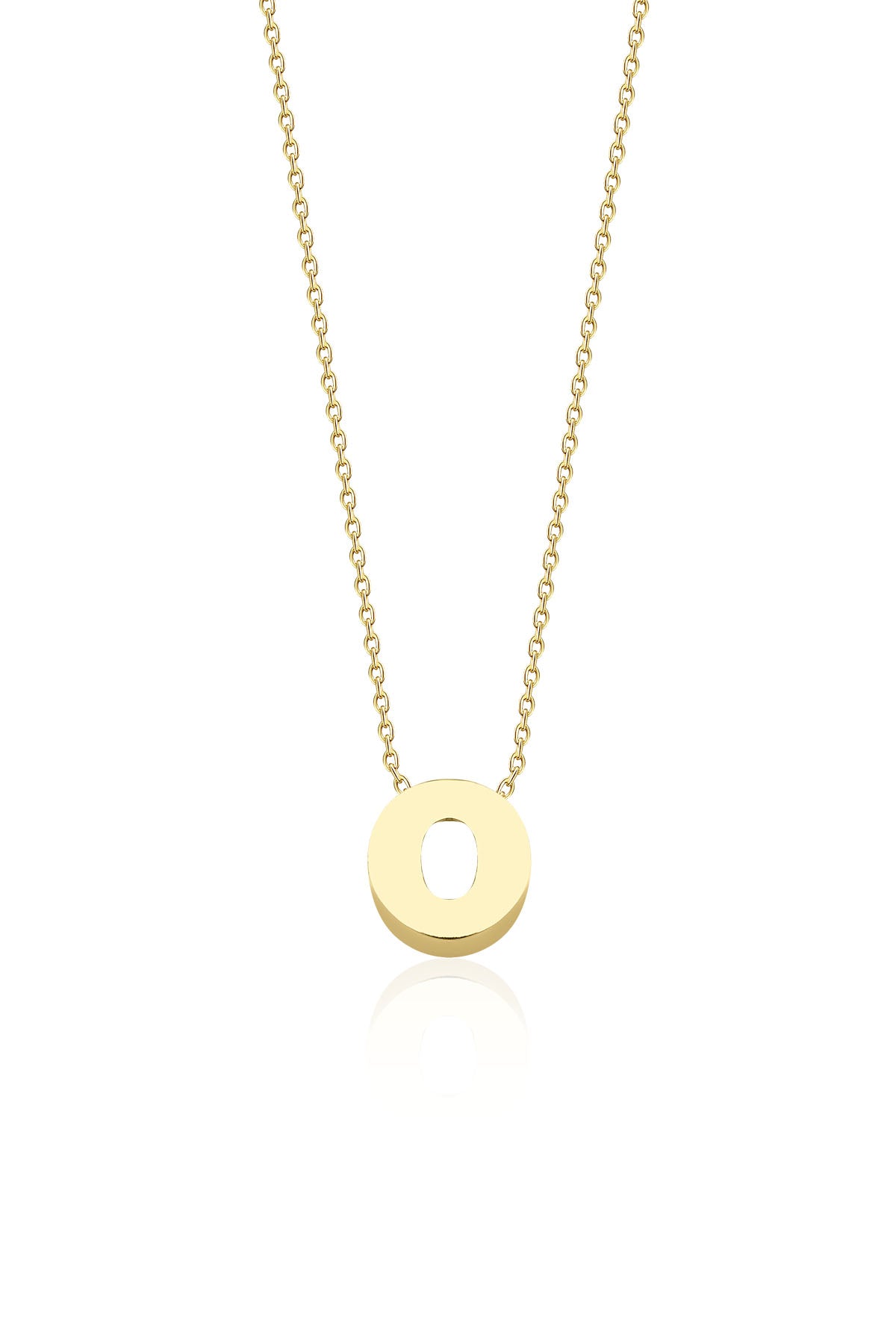 14K Gold O Initial Necklace