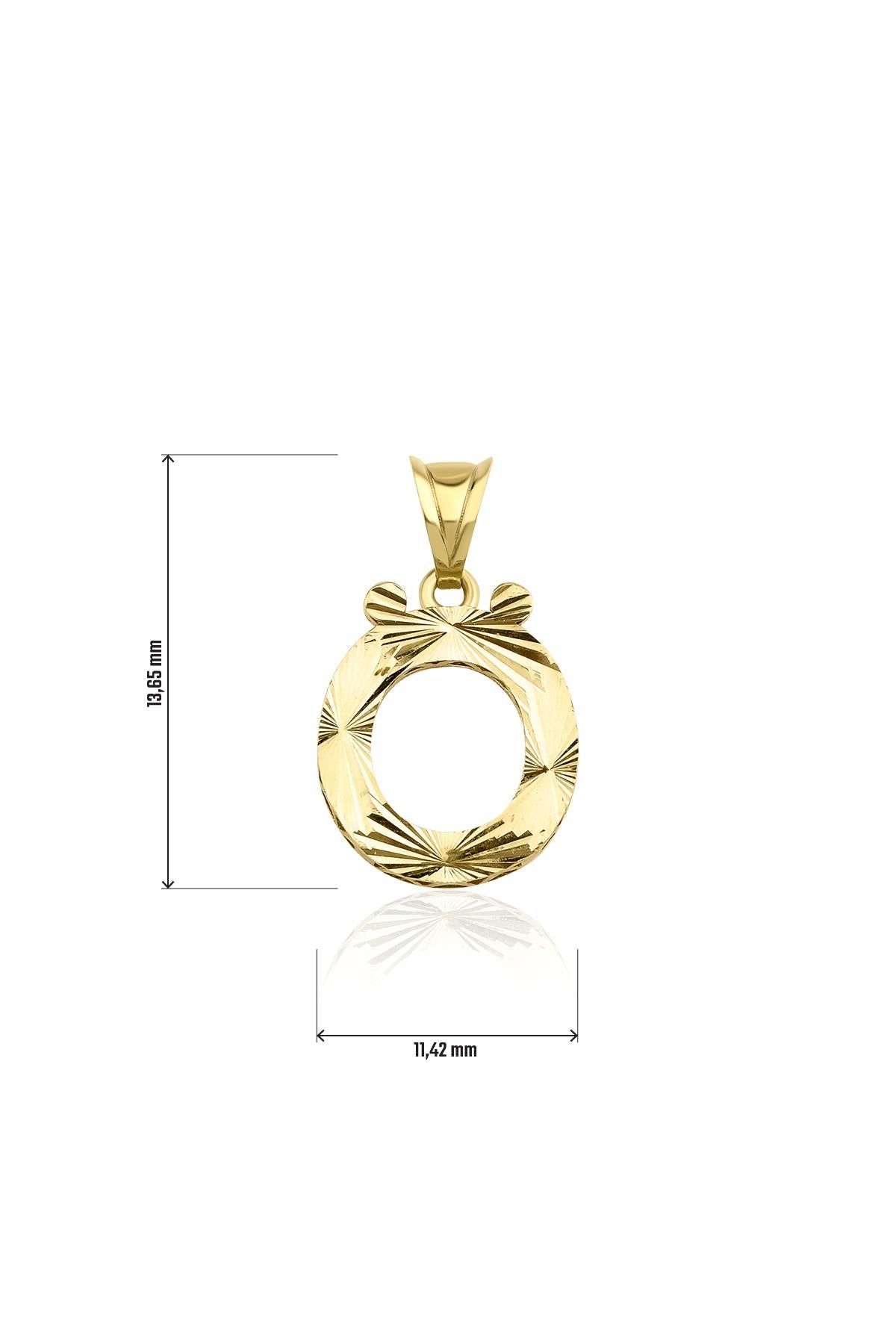 14K Gold Ö Letter Mini Shine Pendant