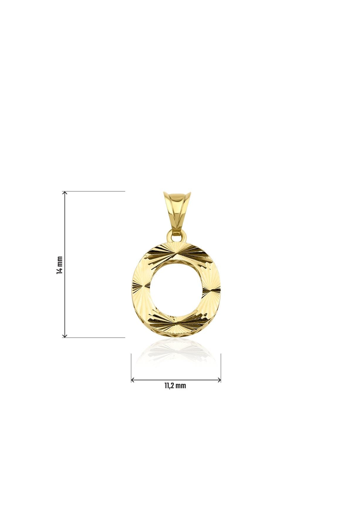 14K Gold O Letter Mini Shine Pendant