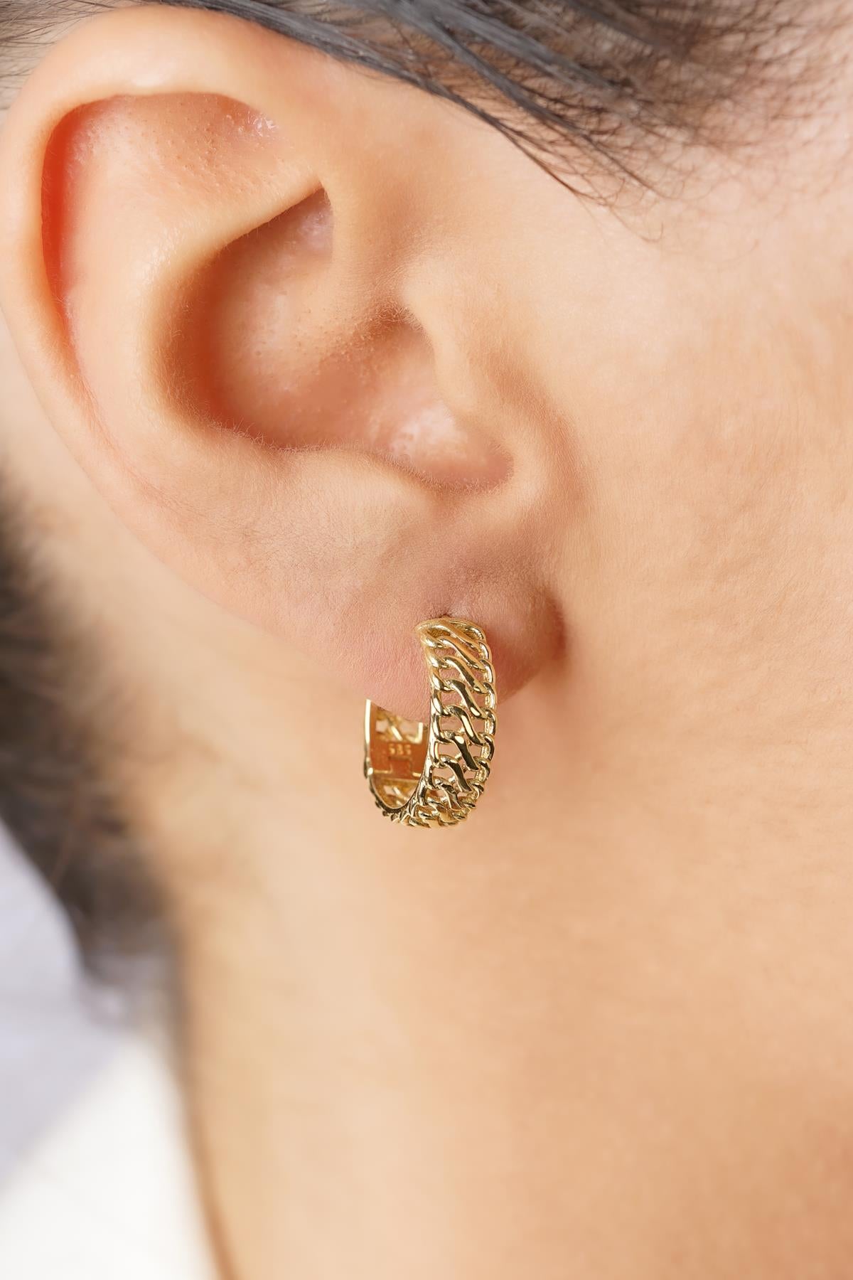 14K Gold Otto Designer Hoop Earrings