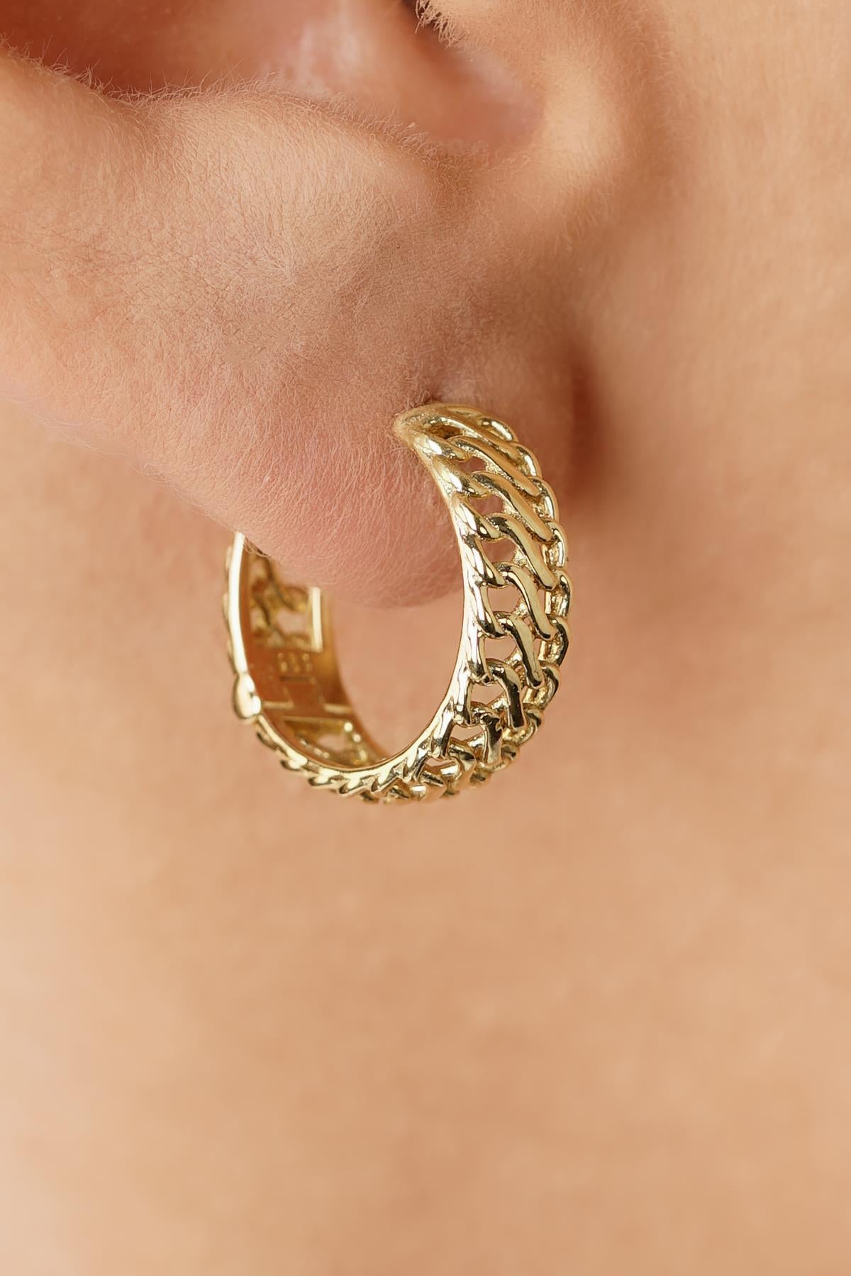14K Gold Otto Designer Hoop Earrings