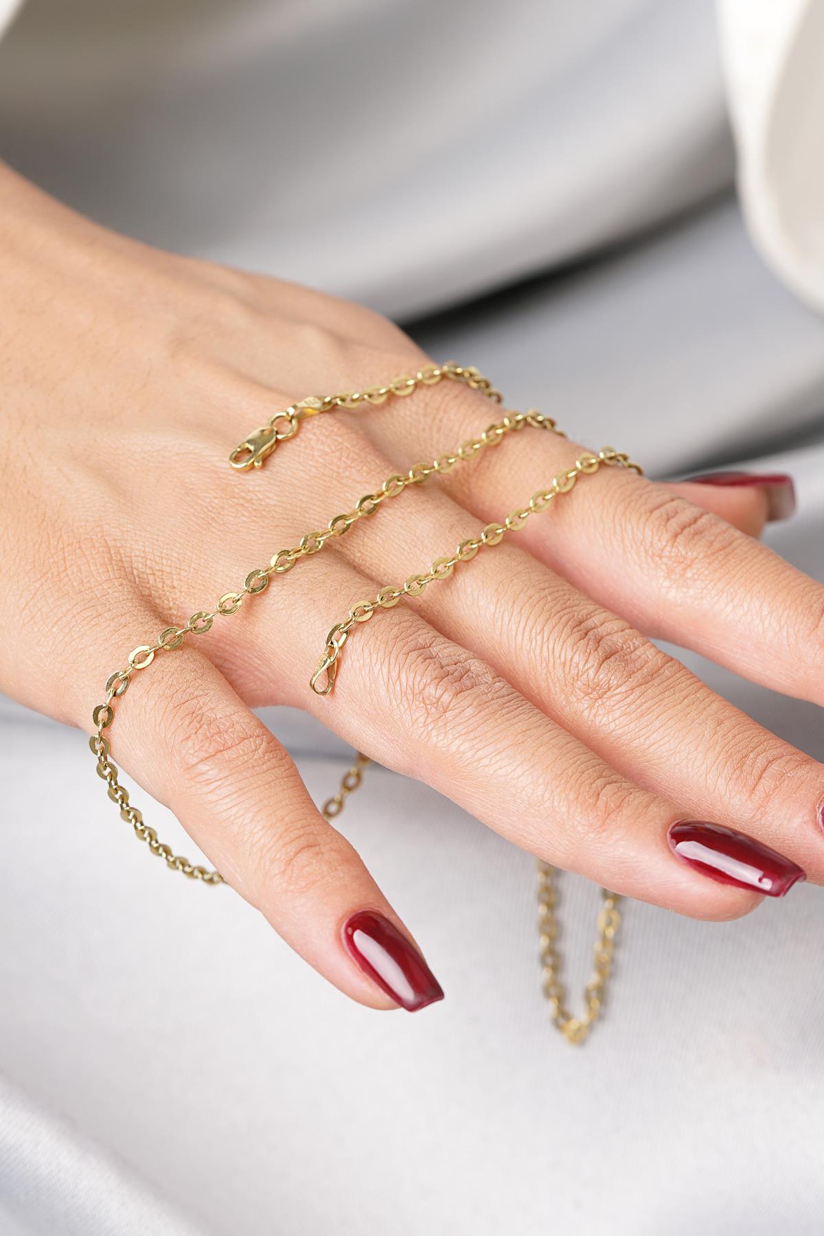 14K Gold Oval Link Statement Necklace