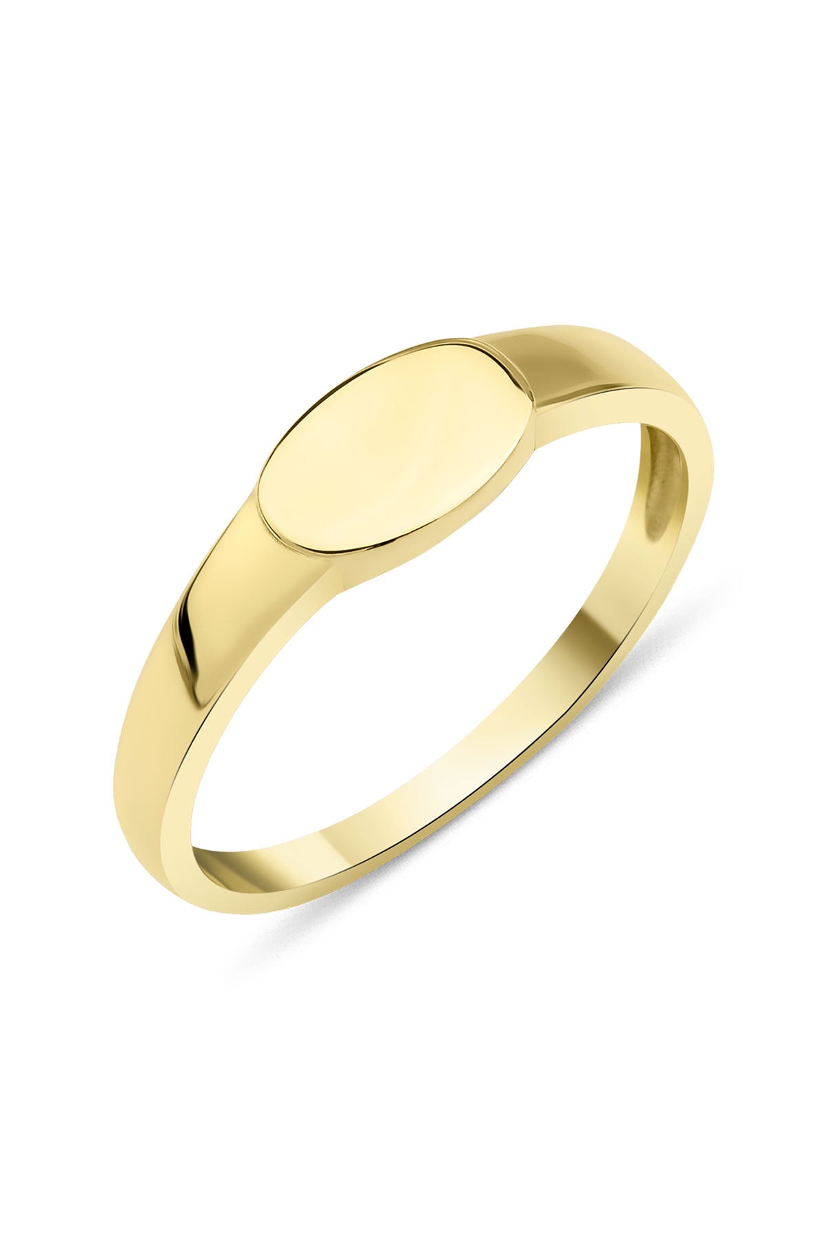 14K Gold Oval Signet Ring