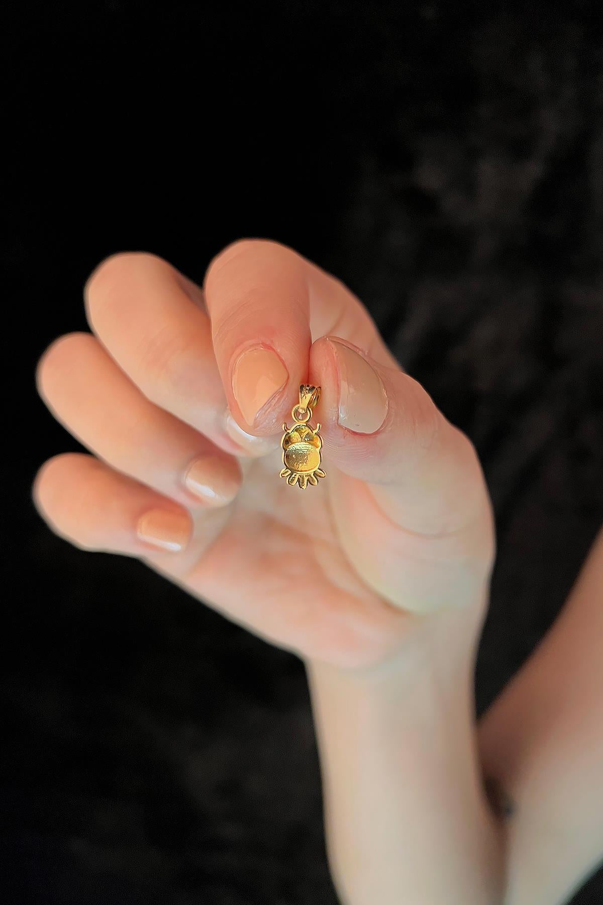 14K Gold Owl Charm
