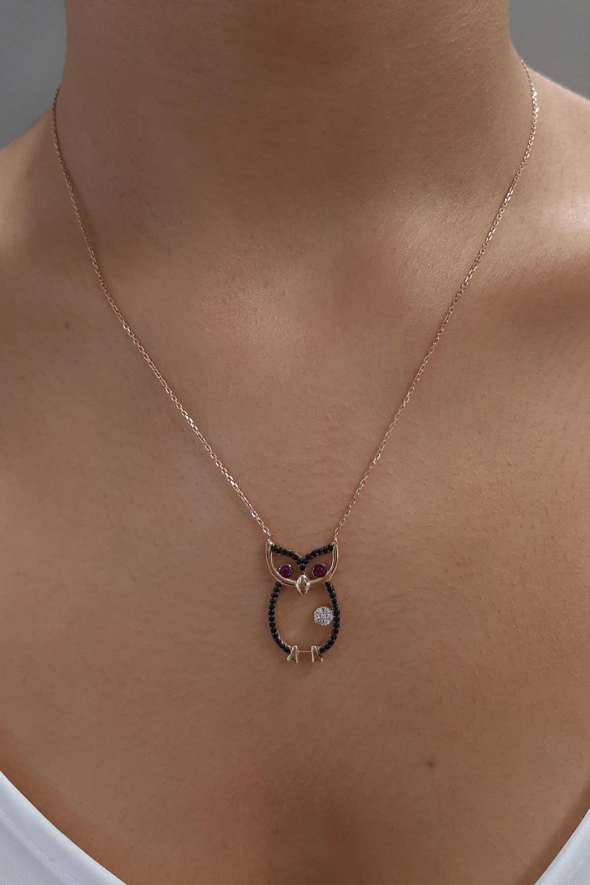 14K Gold Owl Shape Necklace