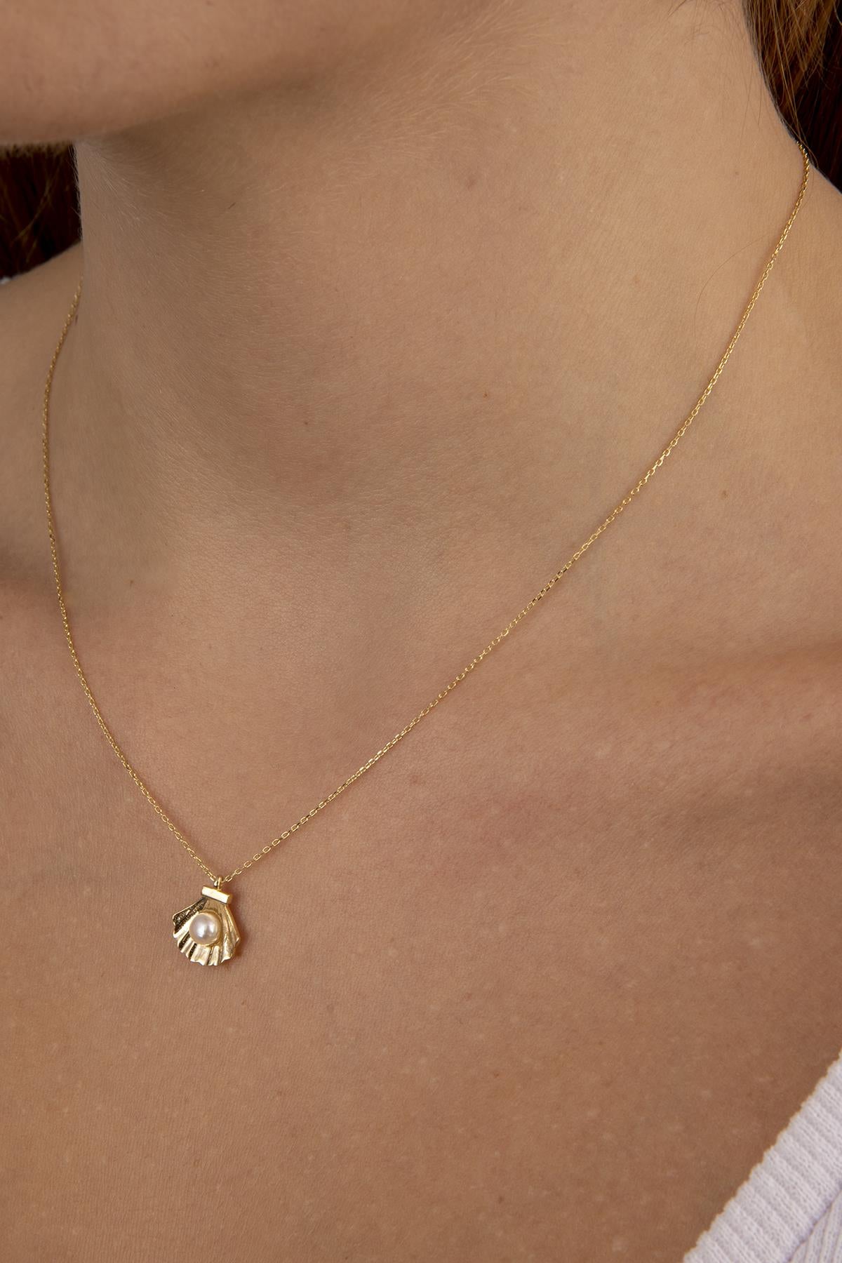 14K Gold Oyster Pearl Necklace