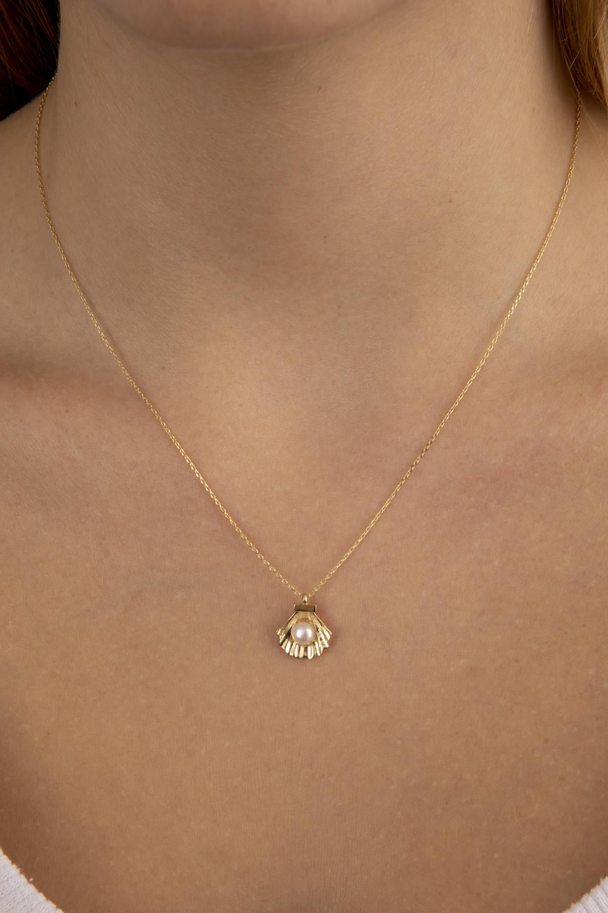 14K Gold Oyster Pearl Necklace