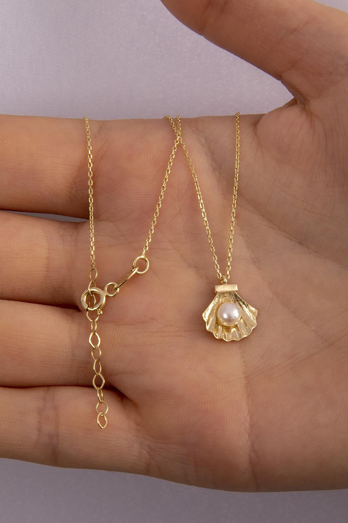 14K Gold Oyster Pearl Necklace