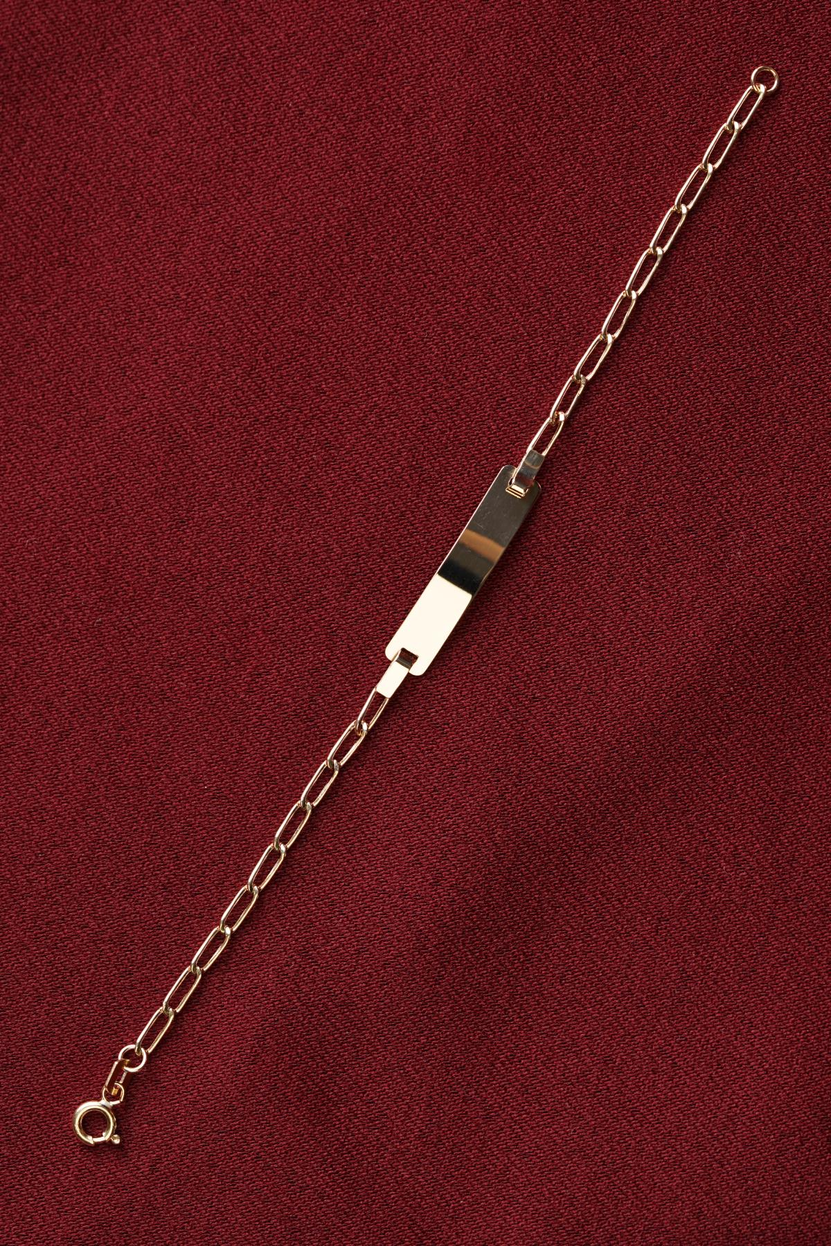 14K Gold Paperclip Baby ID Bracelet