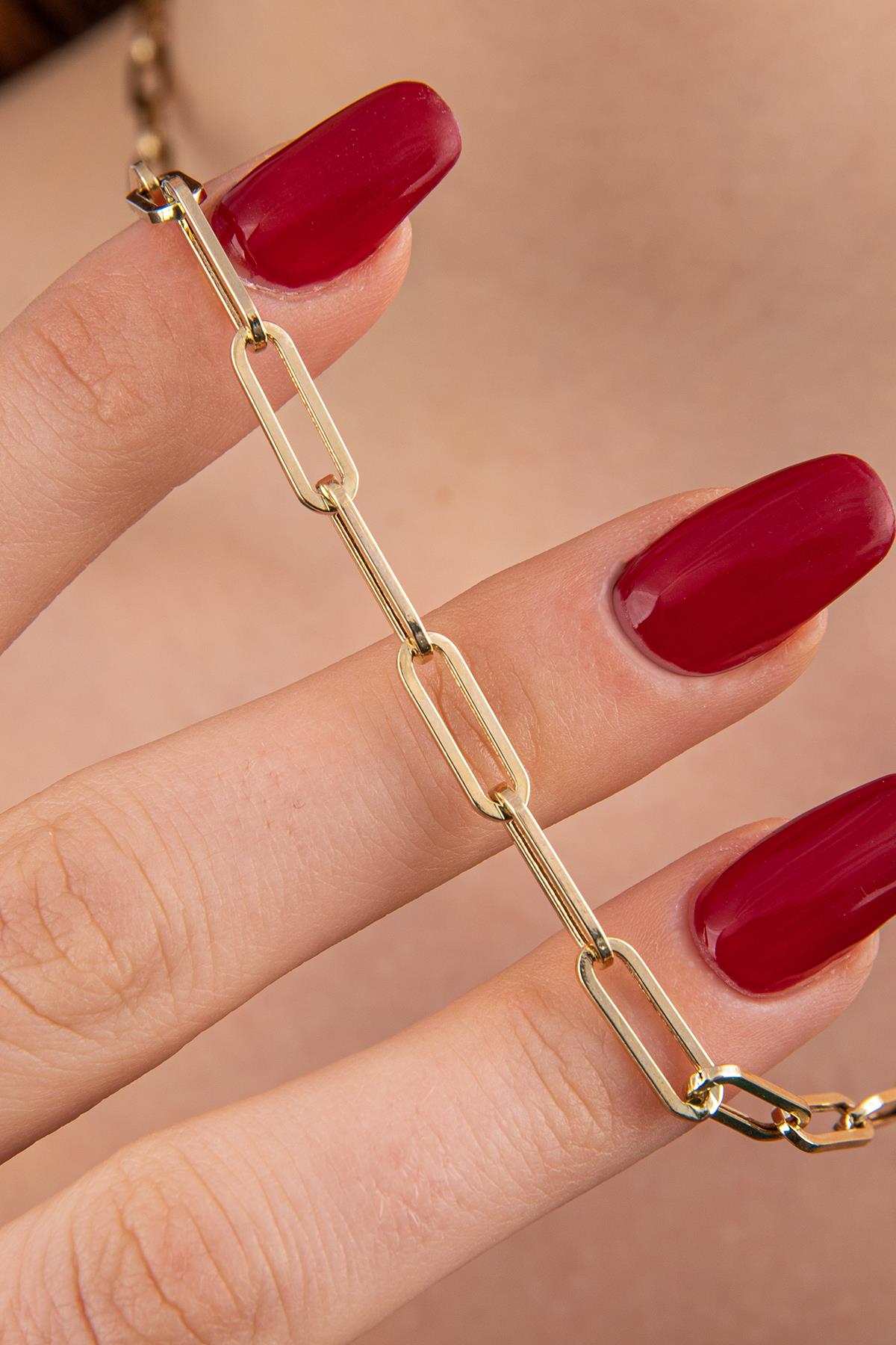 14K Gold Paperclip Chain   0.161 inch