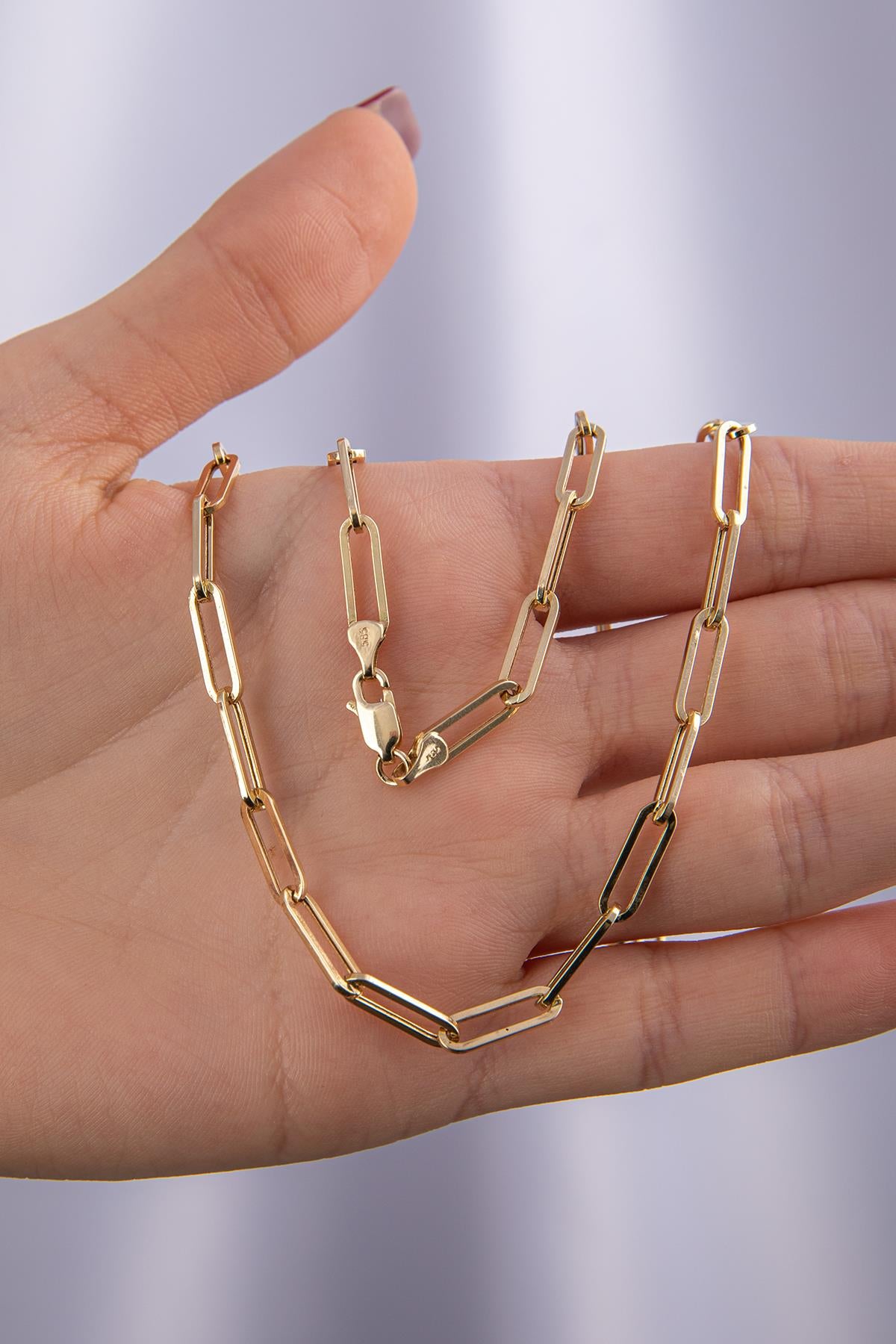 14K Gold Paperclip Chain   0.161 inch
