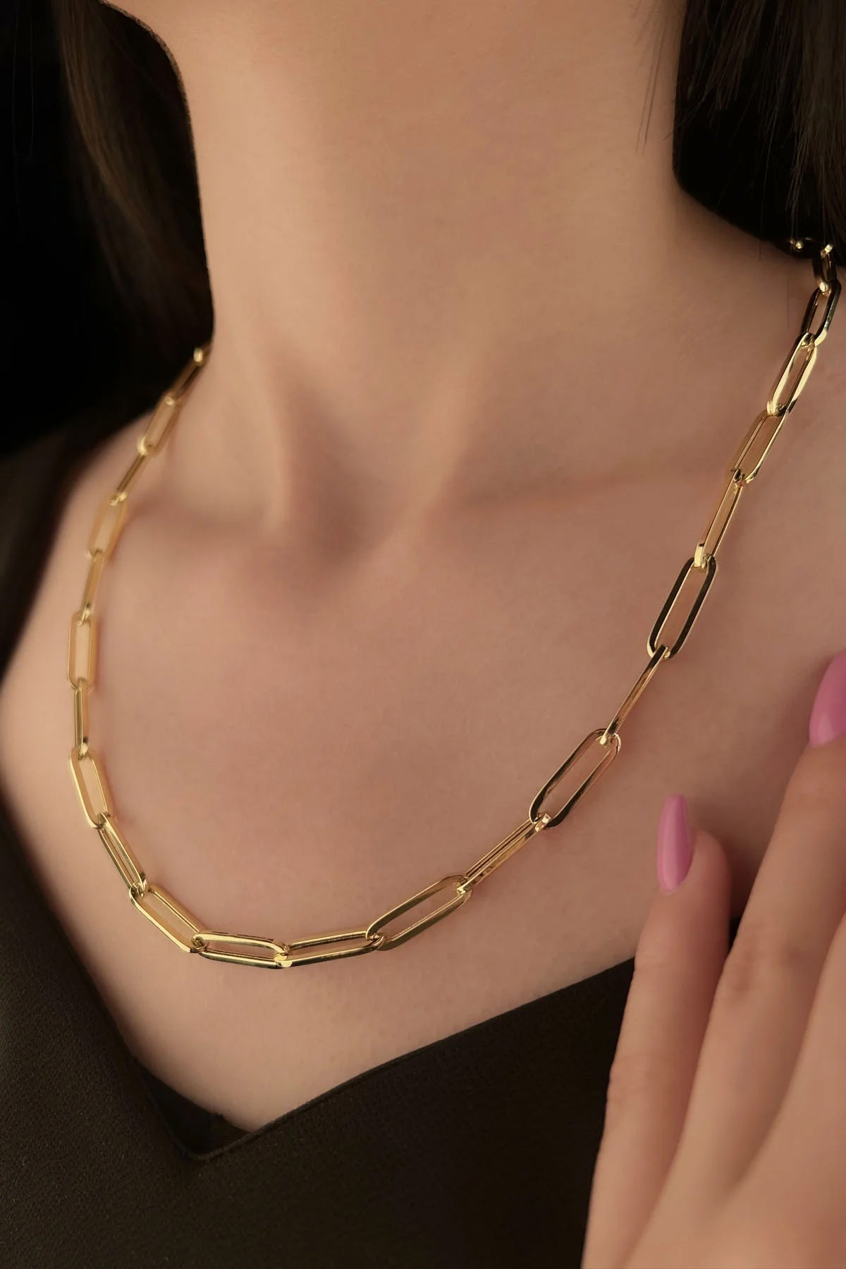 14K Gold Paperclip Chain   0.228 inch