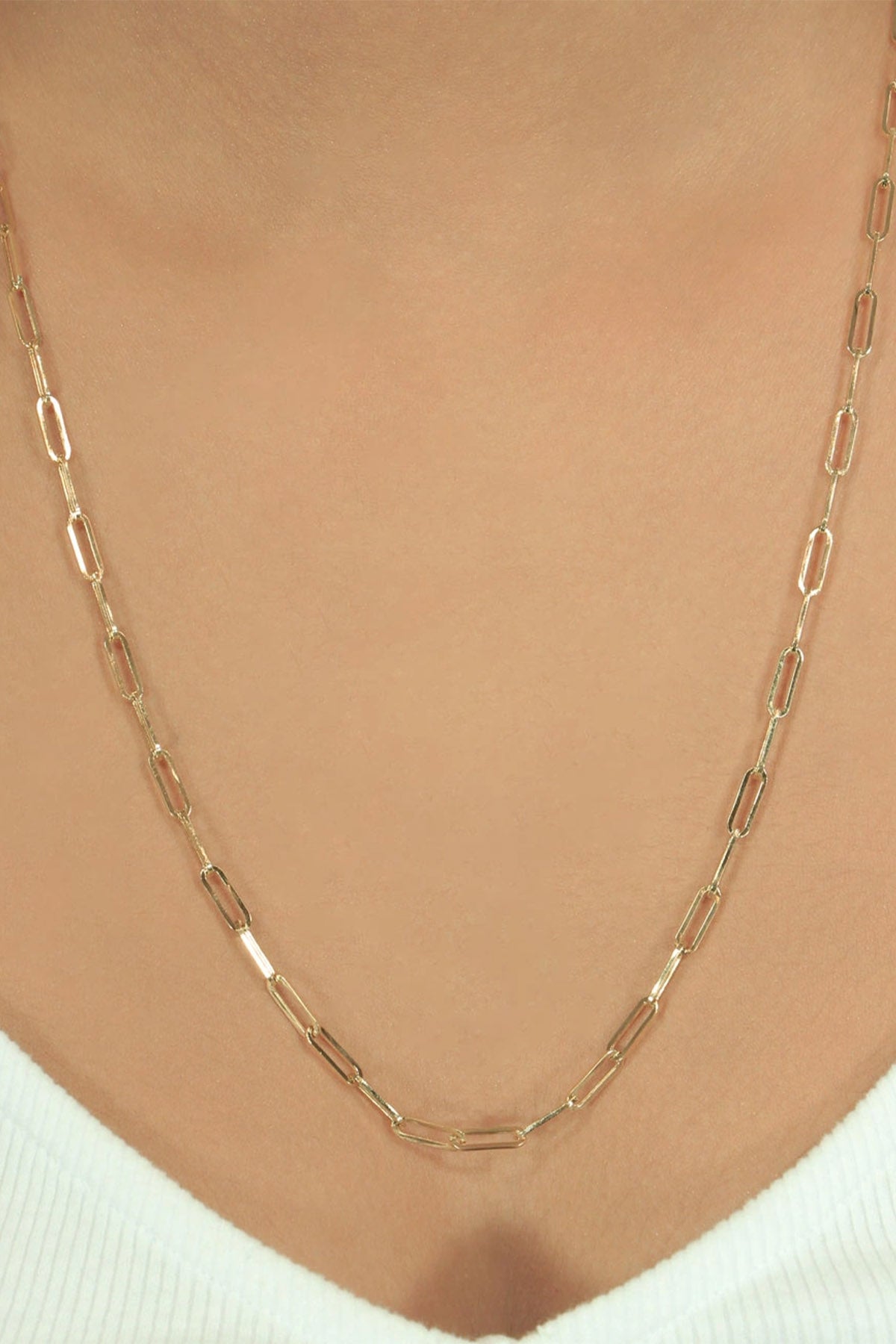 14K Gold Paperclip Set (Bracelet - Chain )