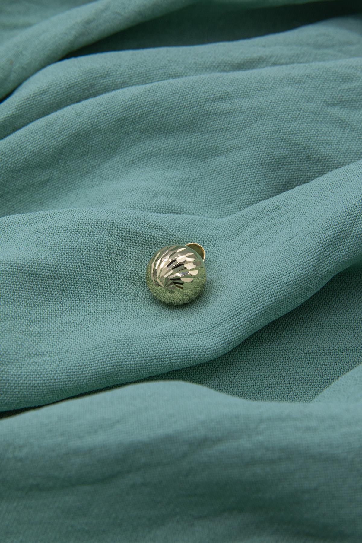 14K Solid Gold Patterned Ball Charm ( Big )