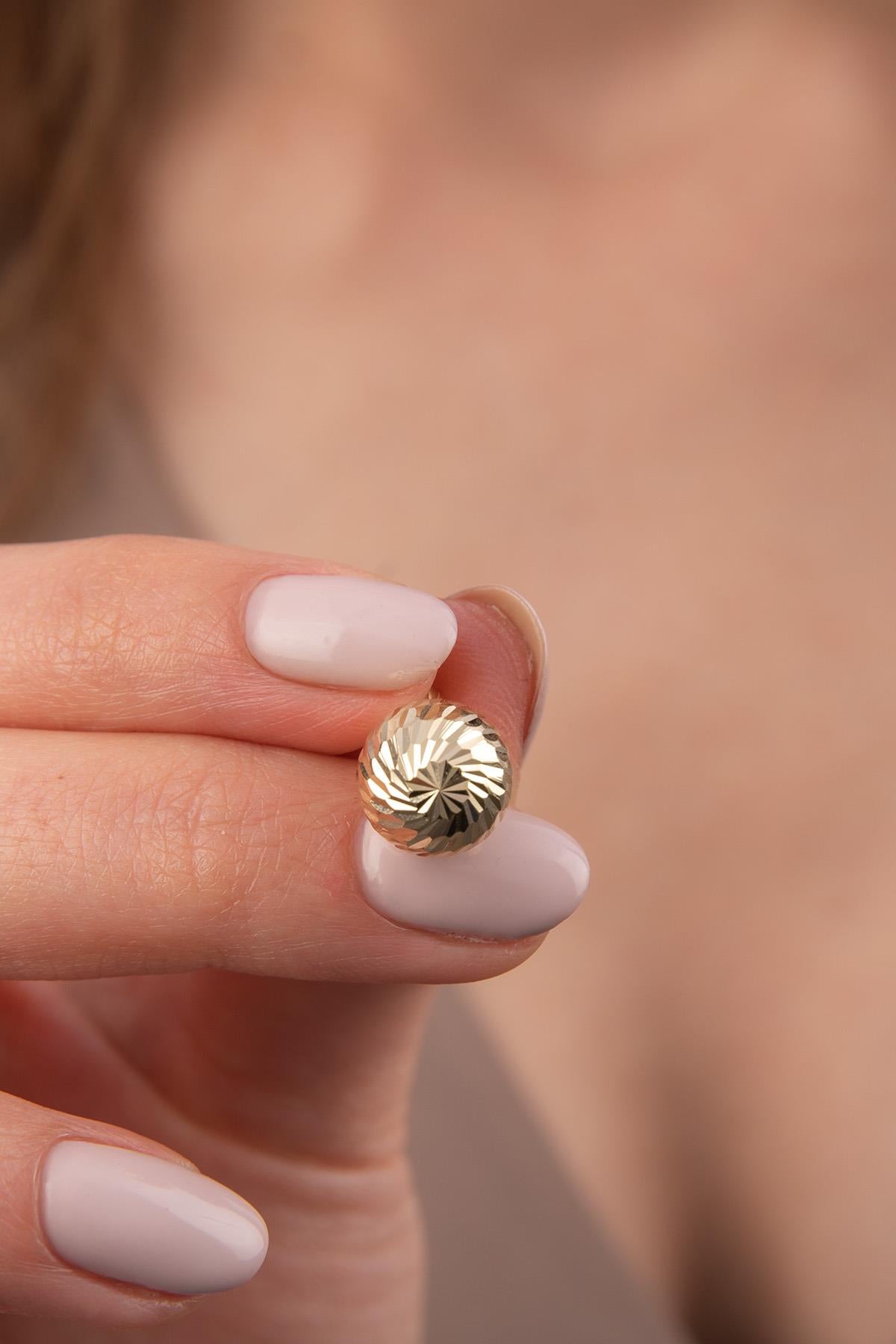 14K Gold Patterned Ball Charm ( Big )