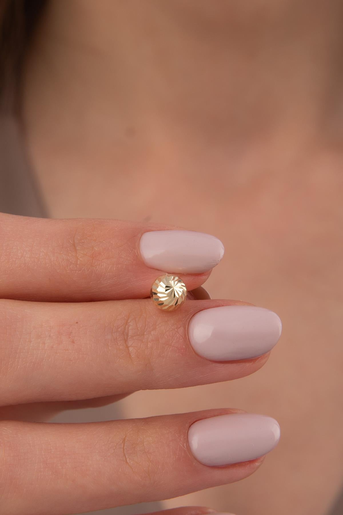 14K Gold Patterned Ball Charm  ( Small )