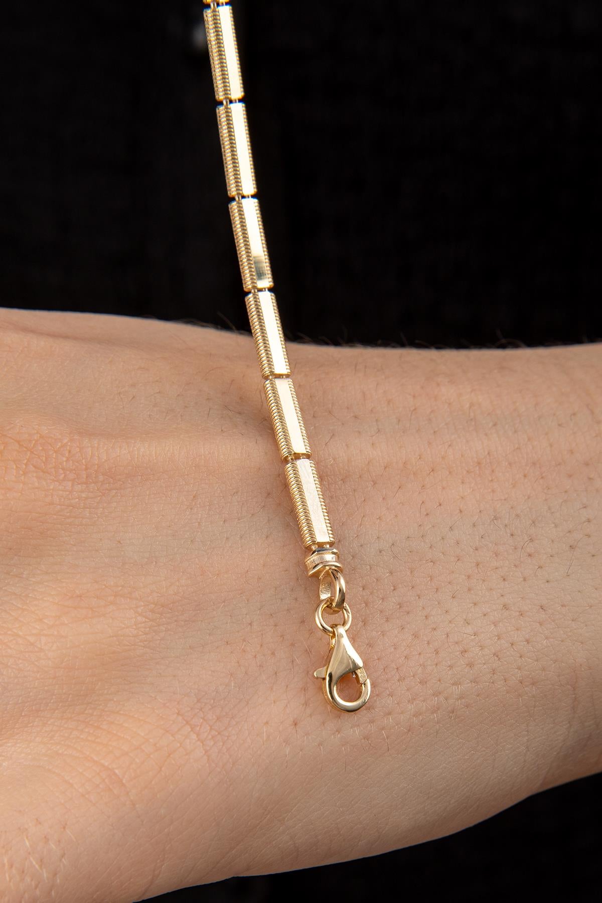 14K Gold Patterned Bracelet