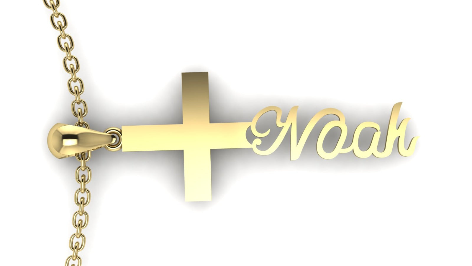 14K Gold Personalized Cross Necklace – Custom Name Jewelry Gift