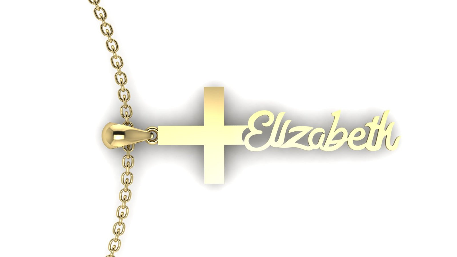 14K Gold Personalized Cross Necklace – Custom Name Jewelry Gift