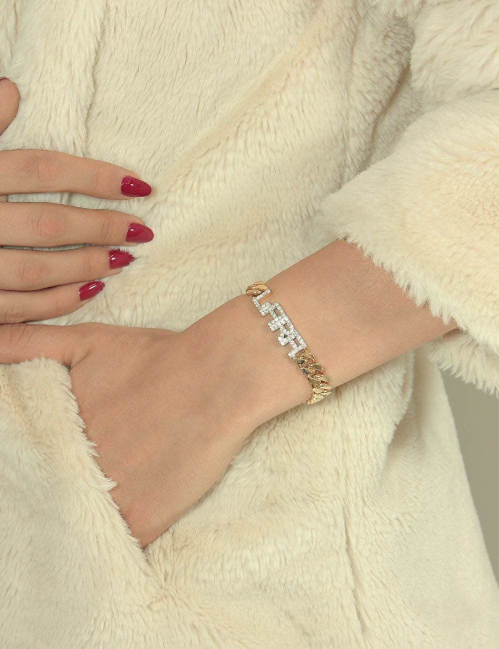 14K Gold Personalized Diamond Bracelet