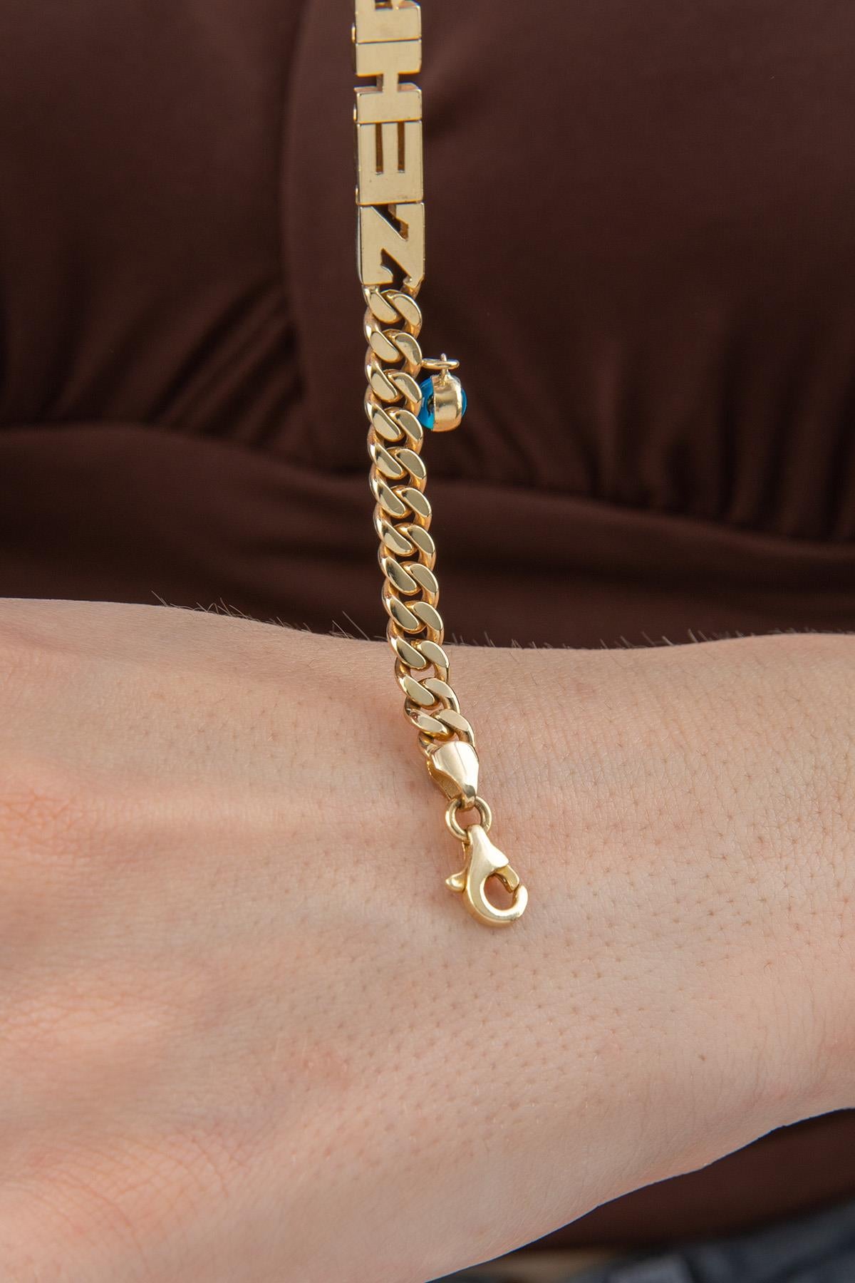 14K Gold Personalized Name Bracelet   0.216 inch