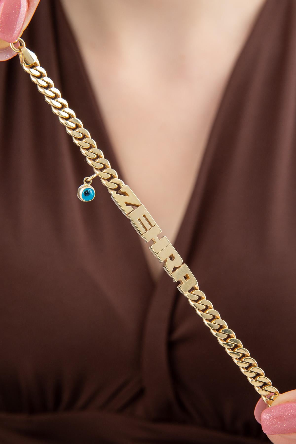 14K Gold Personalized Name Bracelet   0.216 inch