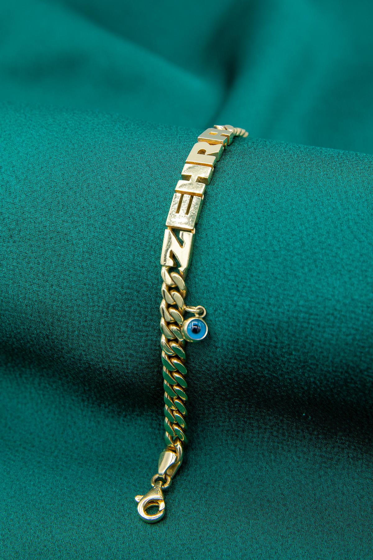 14K Gold Personalized Name Bracelet   0.216 inch