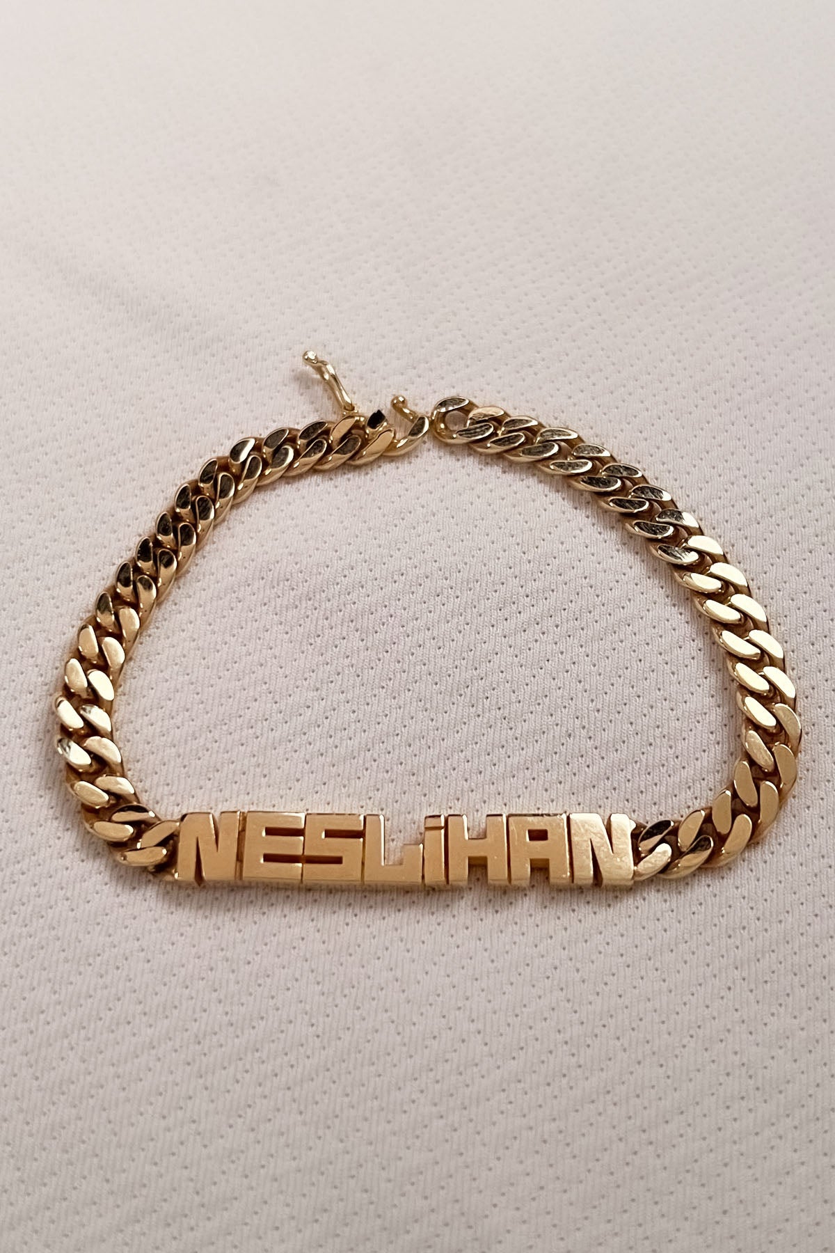 14K Gold Personalized Name Bracelet 0.240 inch