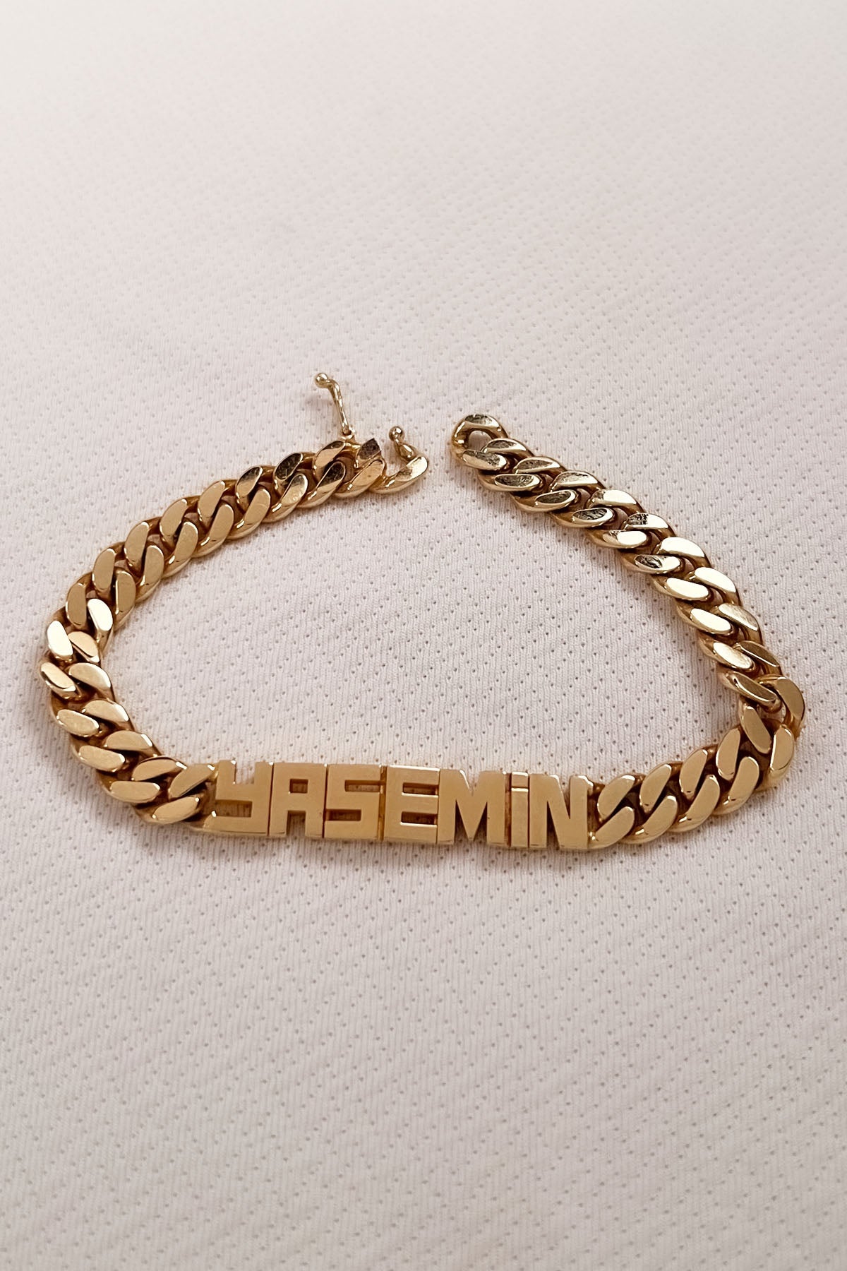 14K Gold Personalized Name Bracelet 0.285 inch