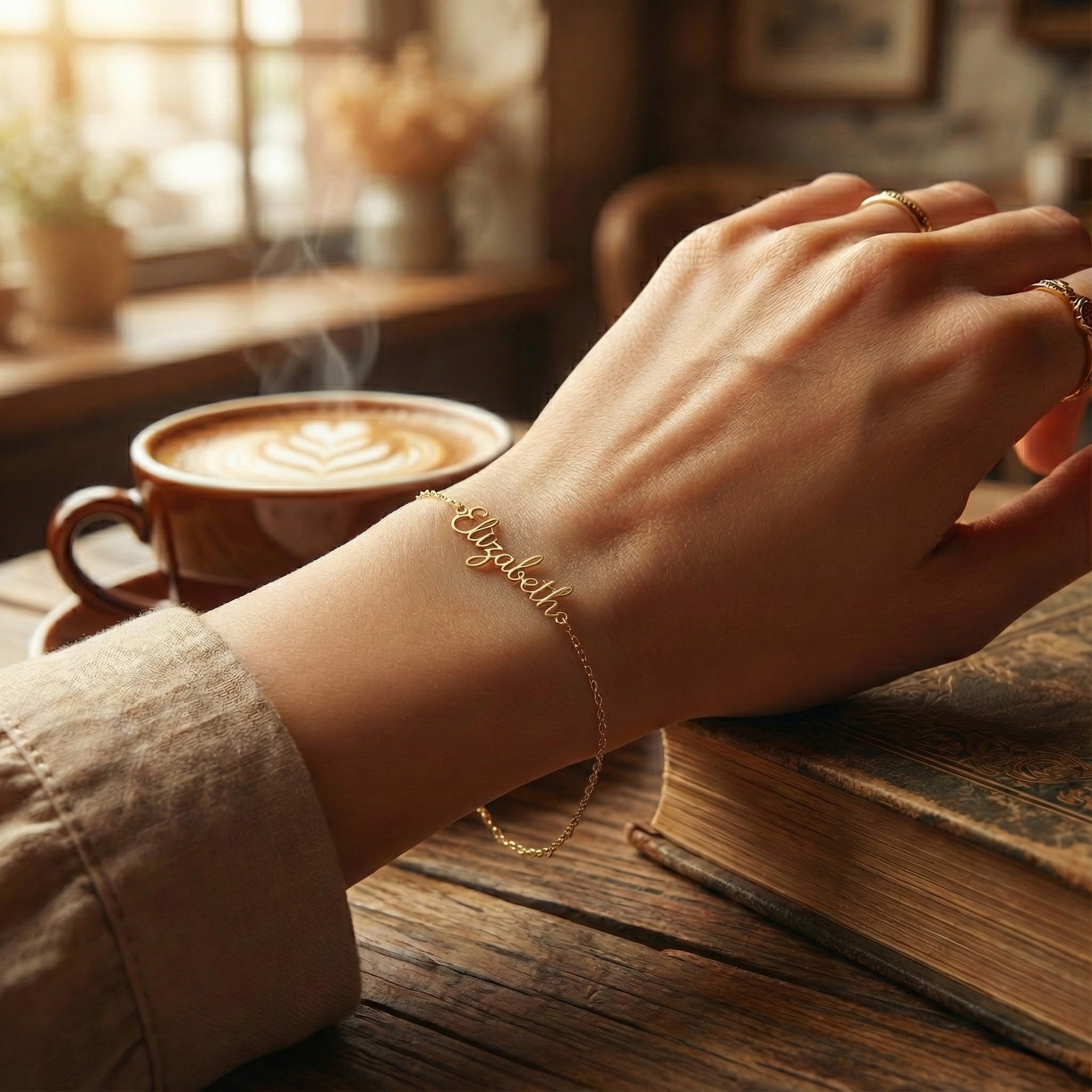 14K Gold Personalized Name Bracelet – Elegant Custom Gift of Identity