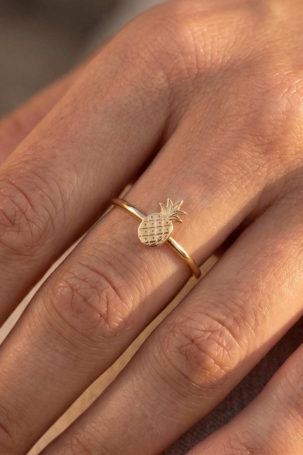 14K Gold Pineapple Ring