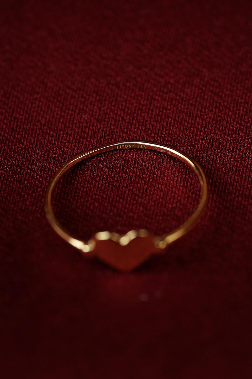 14K Gold Plain Heart Ring