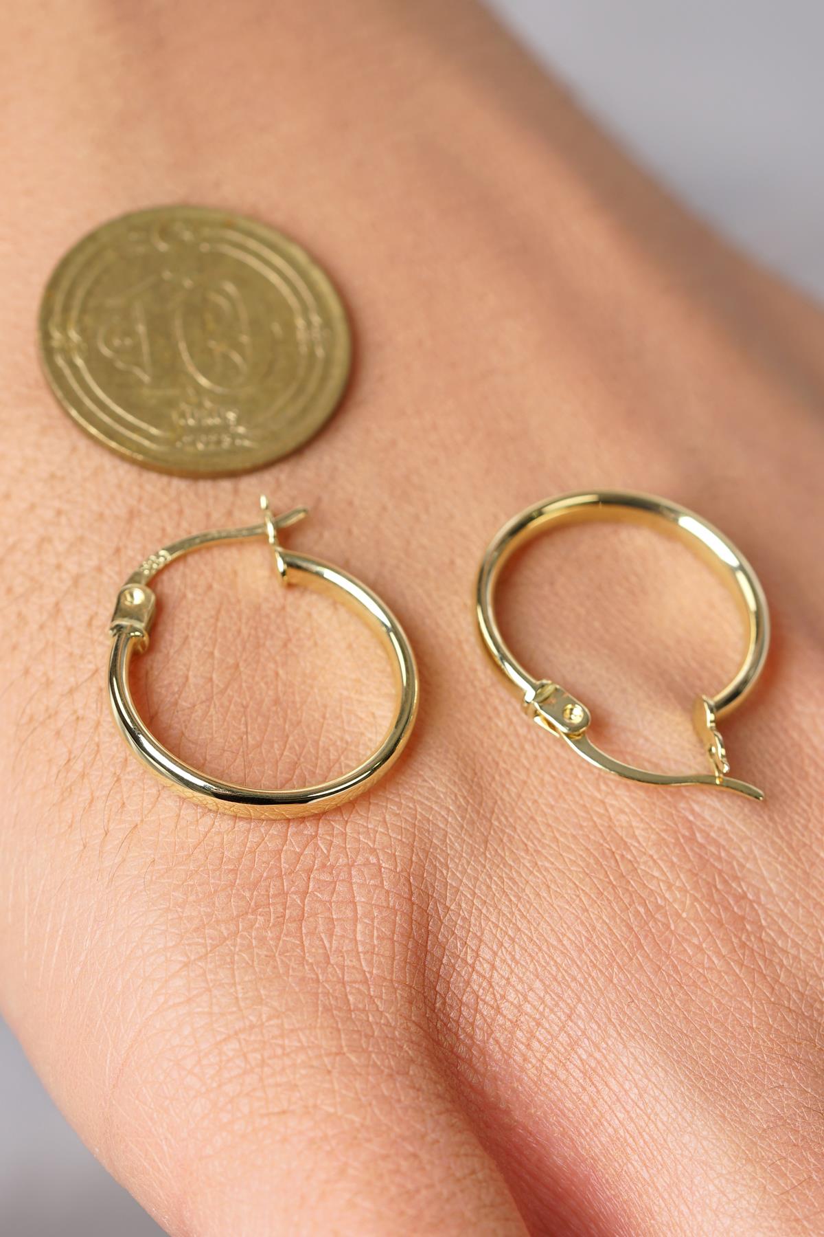 14K Gold Plain Tube Hoop Earrings