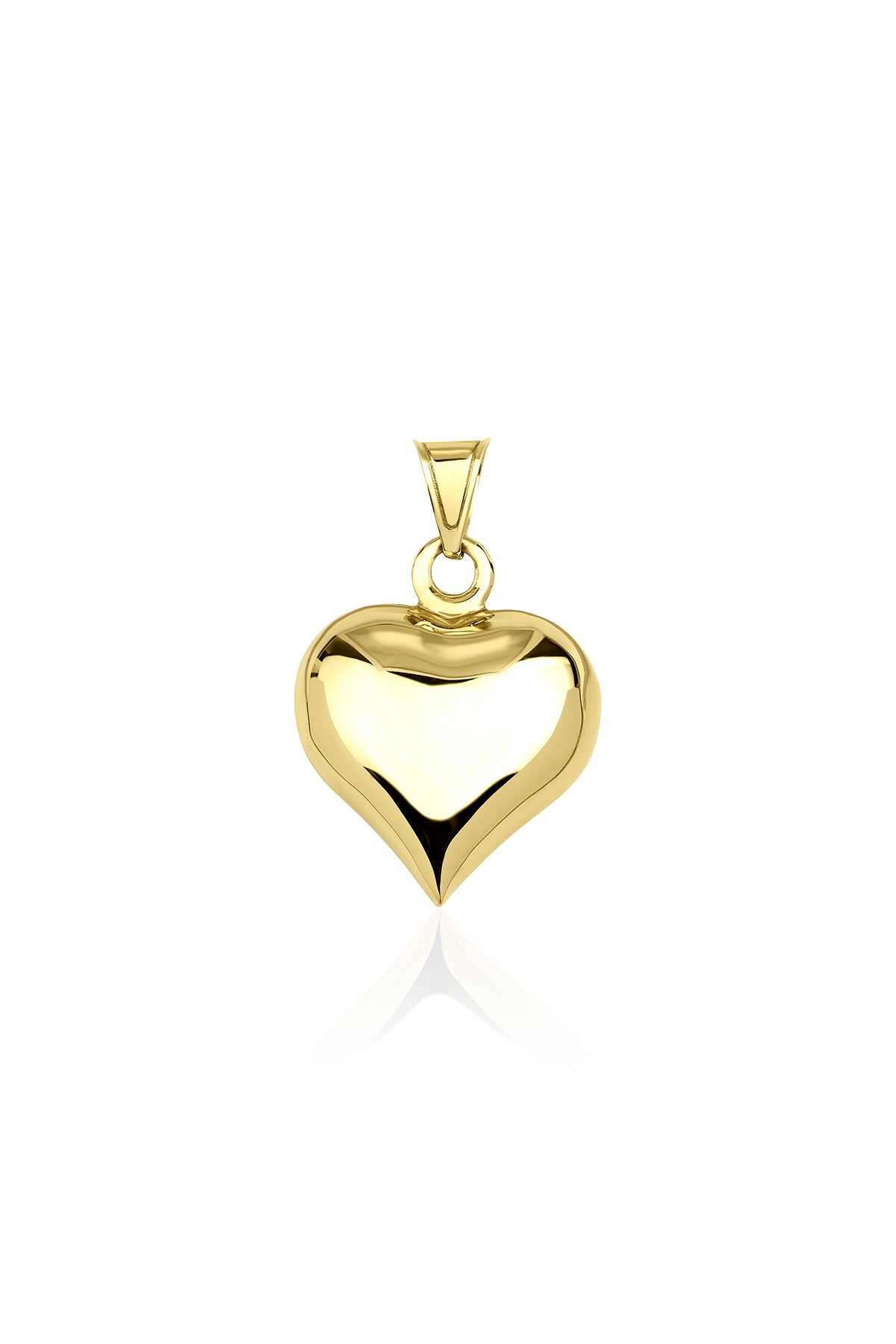 14K Gold Puff Heart Charm