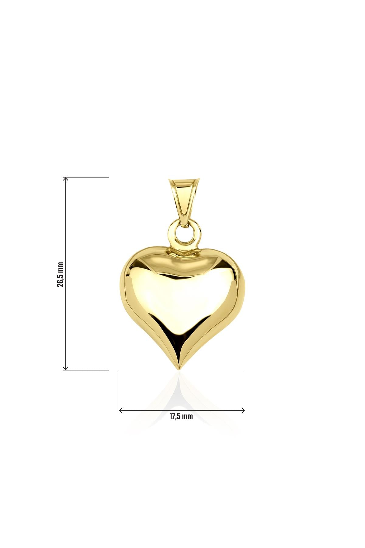 14K Gold Puff Heart Charm