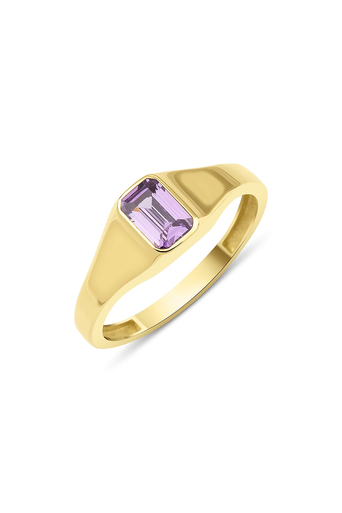 14K Gold Purple Amethyst Ring