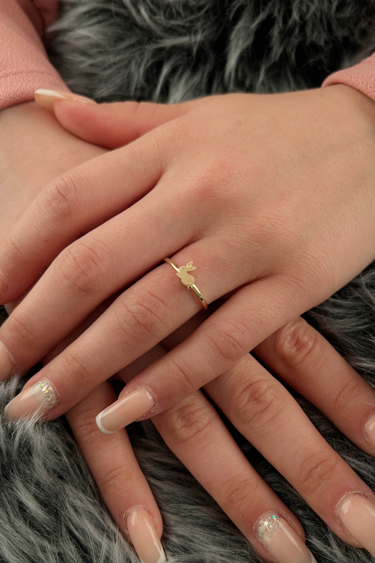 14K Gold Rabbit Shaped Ring