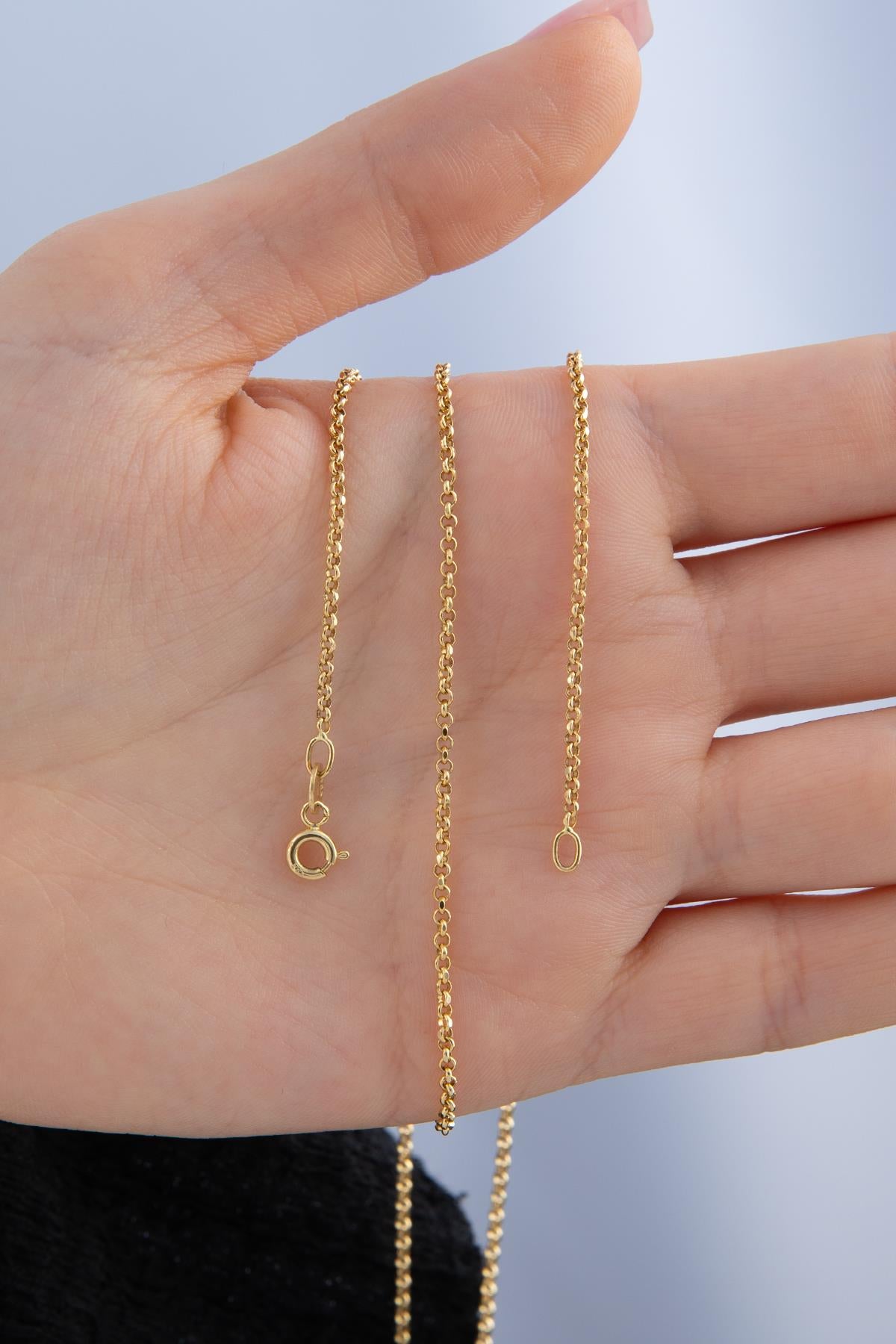 14K Gold Rolo Chain 0.066 inch