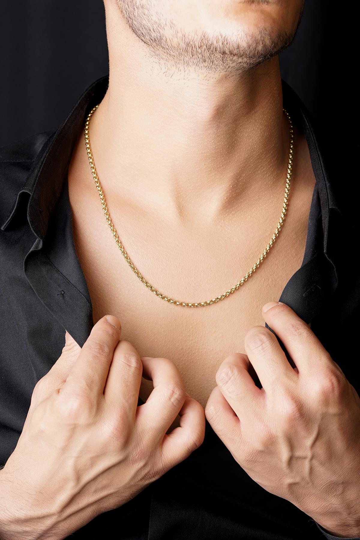 14K Solid Gold Rolo Chain   0.137 inch