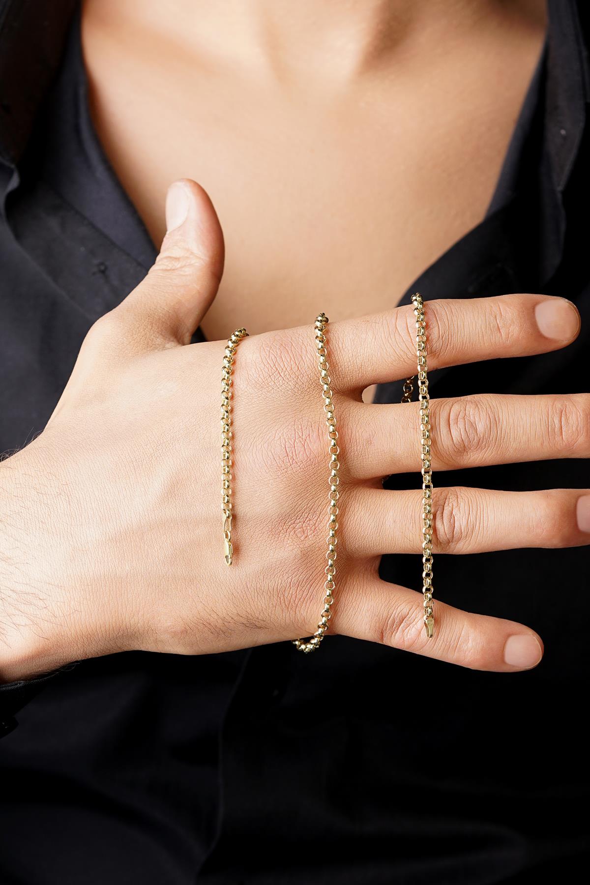 14K Solid Gold Rolo Chain   0.137 inch