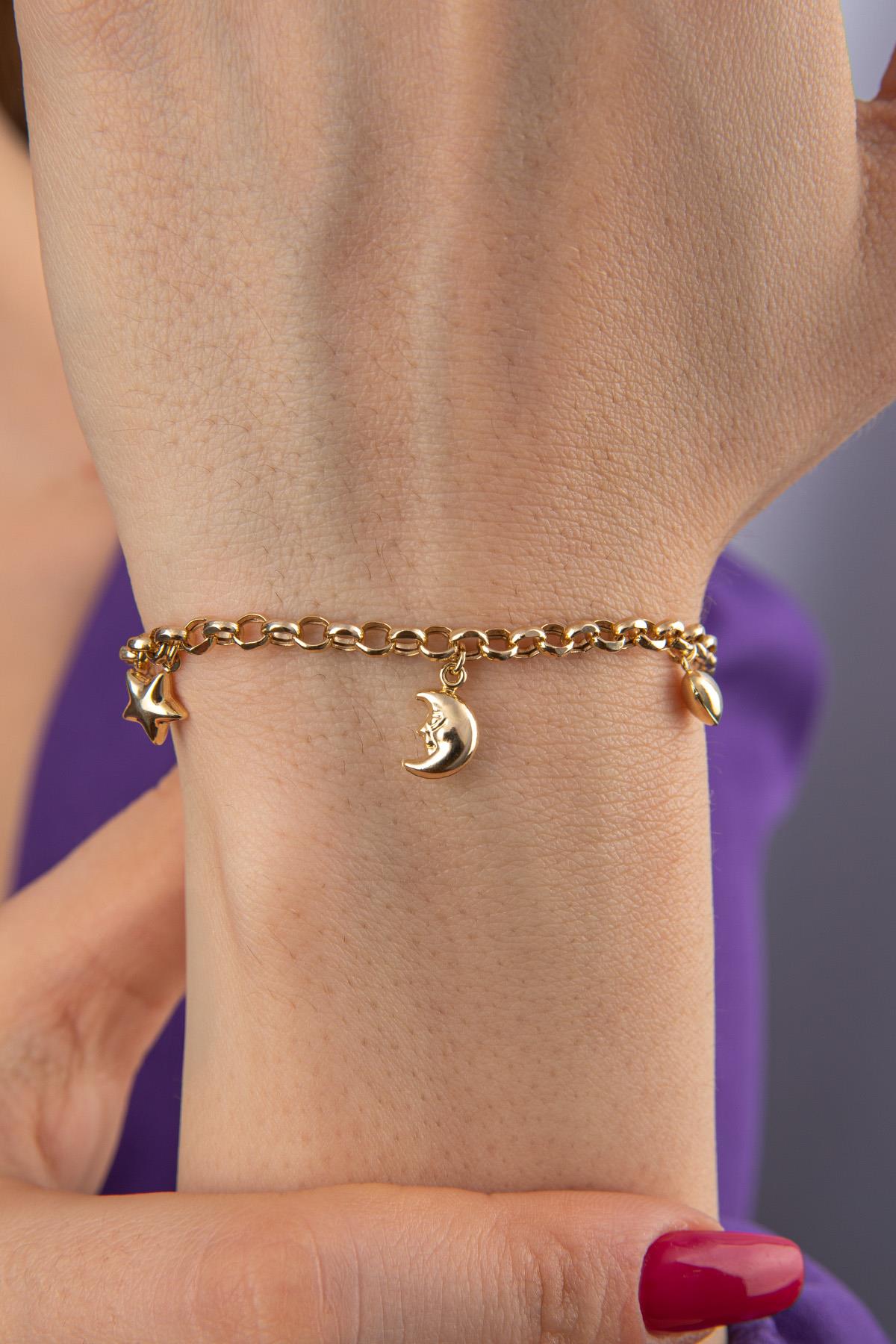 14K Gold Rolo Lucky Charm Bracelet 2