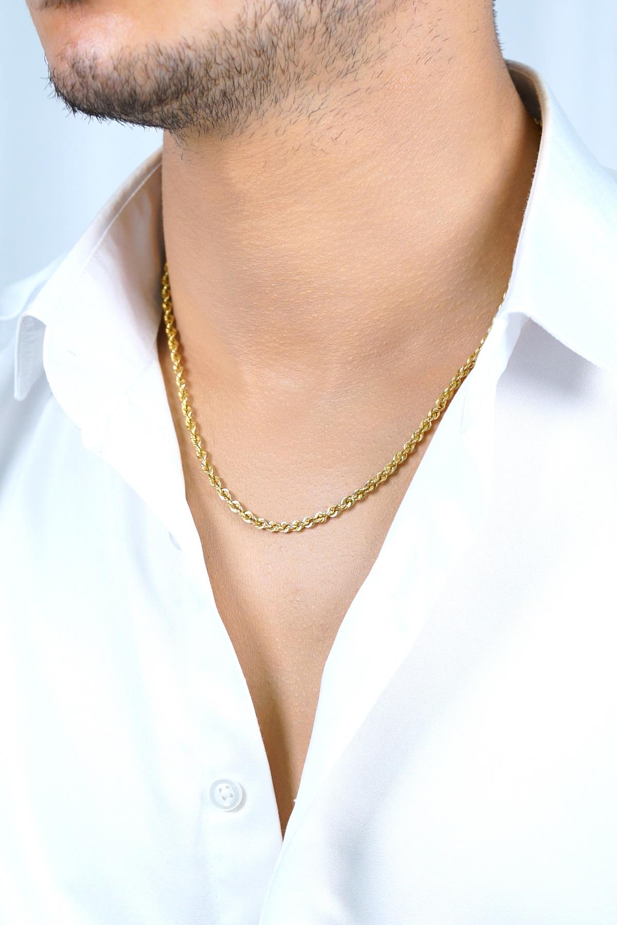 14K Solid Gold Rope Chain  0.129 inch