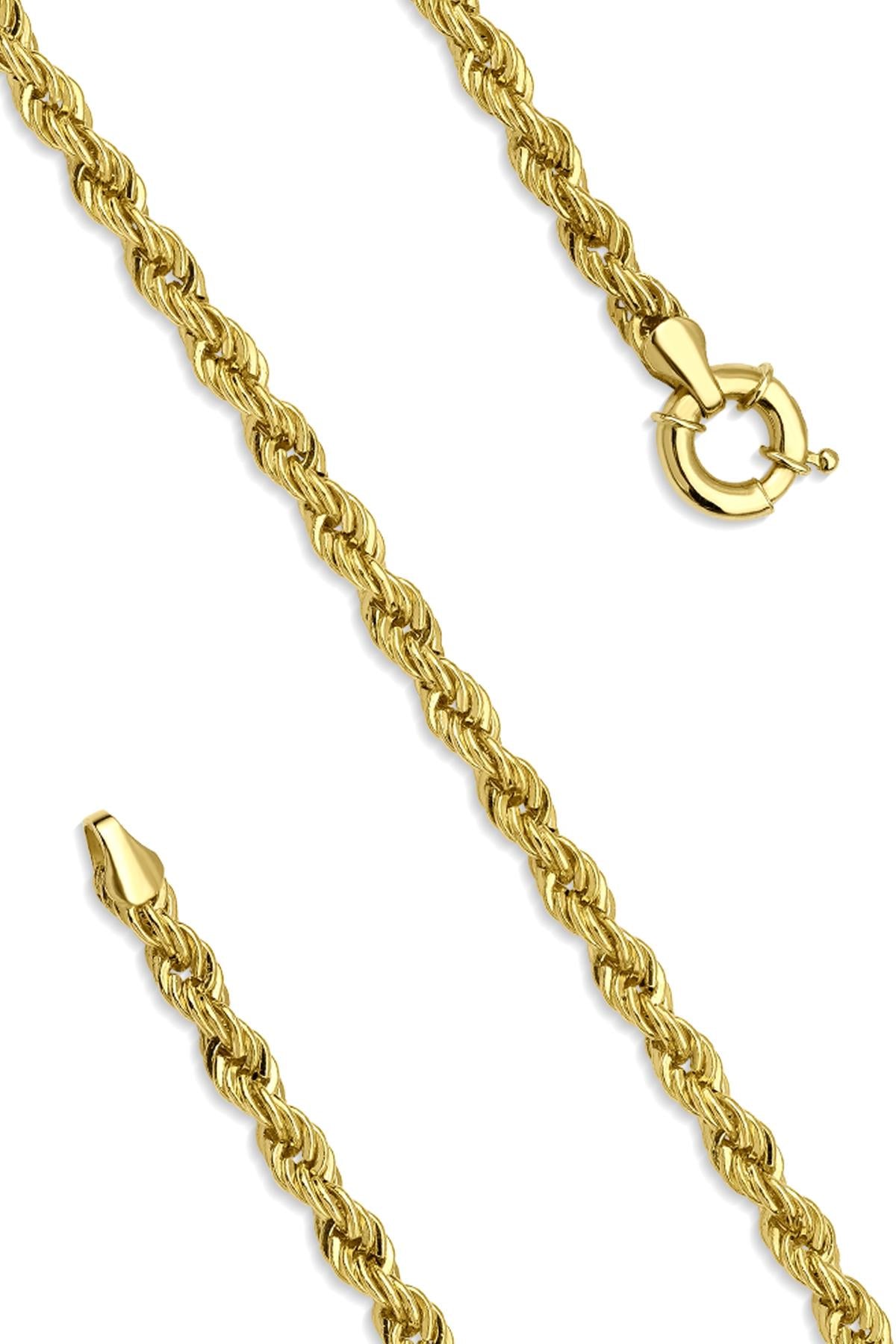 14K Gold Rope Chain Bracelet  0.157 inch