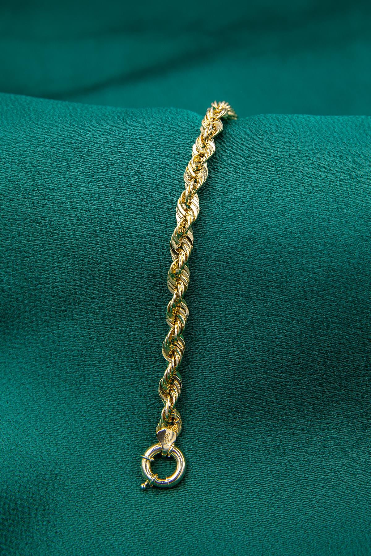 14K Gold Rope Chain Bracelet  0.200 inch